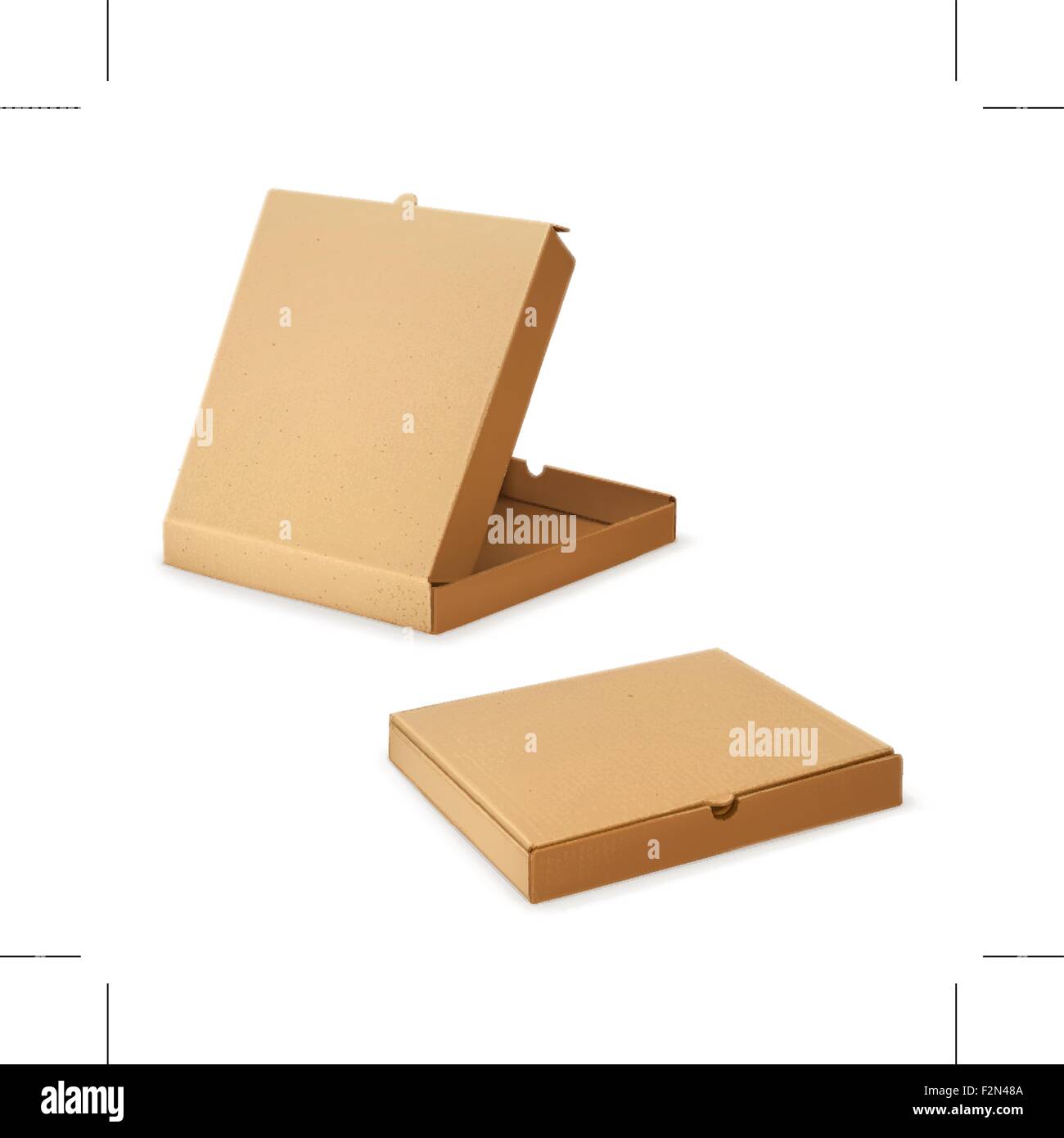 Karton für Pizza, Vektor-illustration Stock Vektor