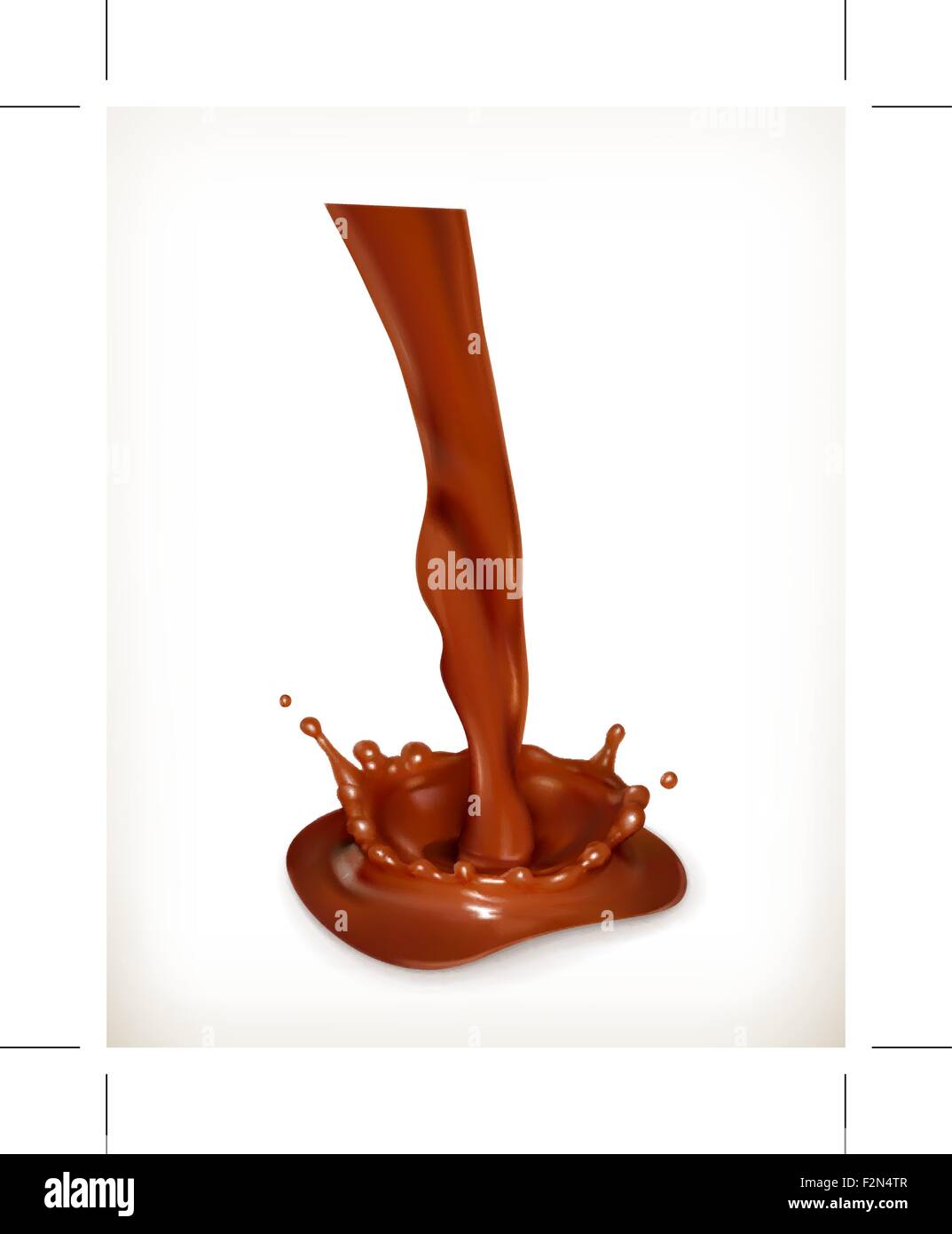 Spritzer von Schokolade, Vektor-Illustration isoliert auf weißem Hintergrund Stock Vektor