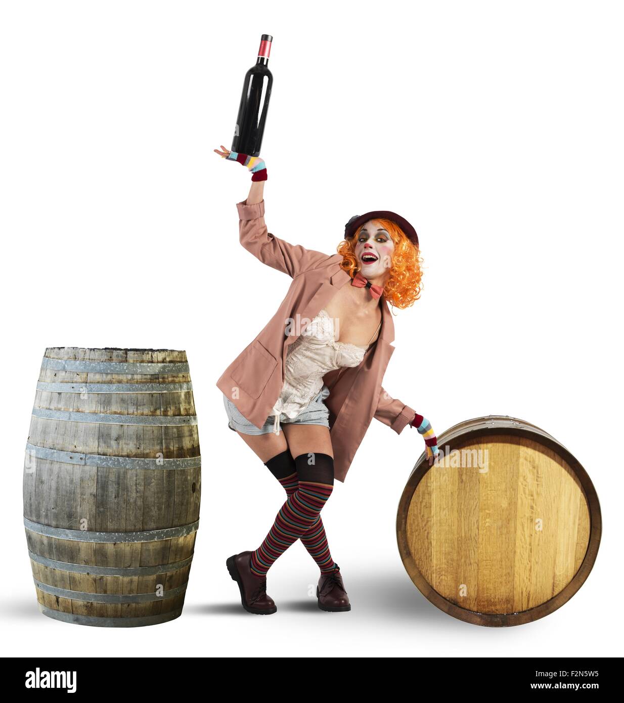 Lustig betrunken clown Stockfoto