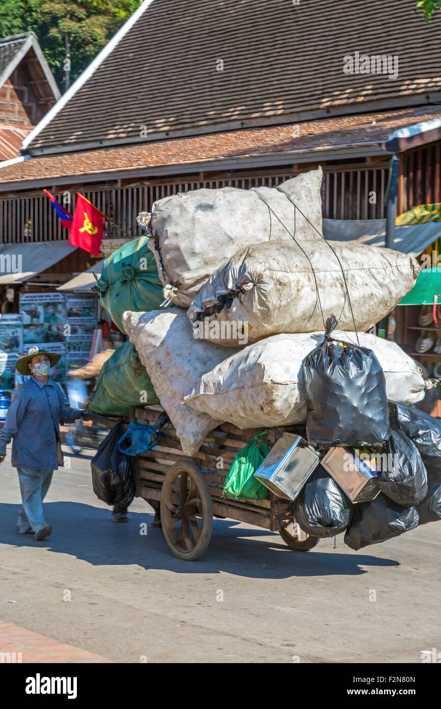 Müllabfuhr, Luang Prabang, Laos Stockfoto