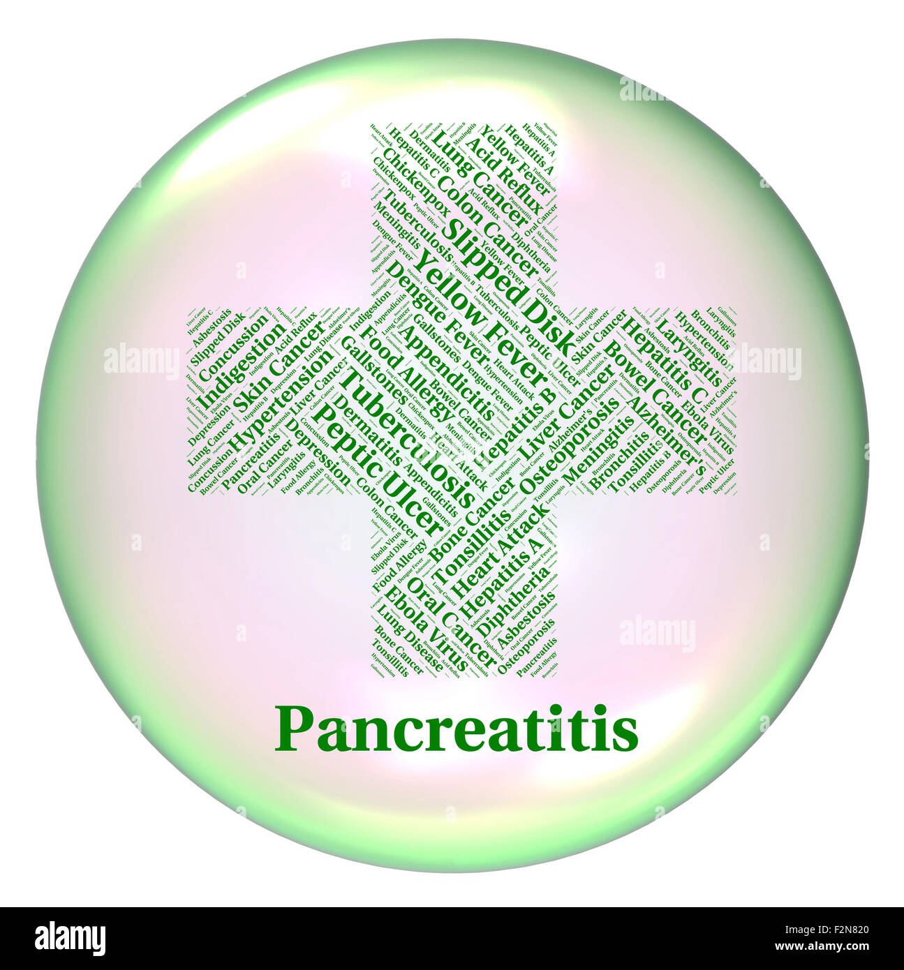 Pankreatitis Krankheit Angabe schlechte Gesundheit und Infektion Stockfoto