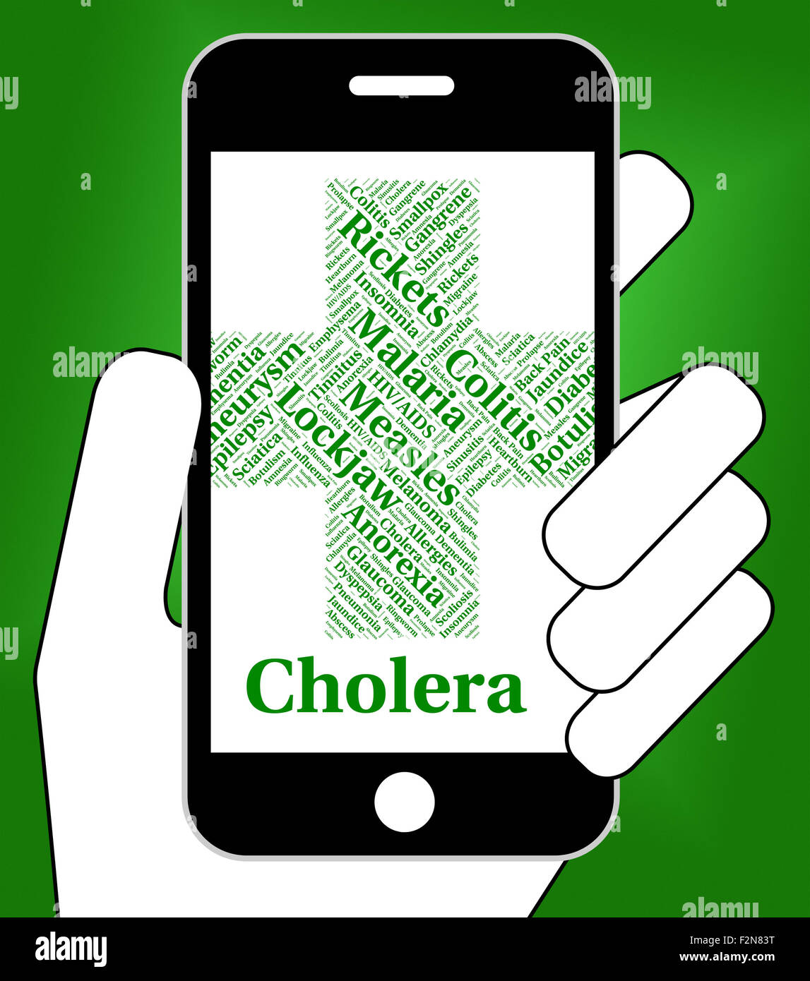Cholera-Erkrankung bedeutet schlechte Gesundheit und Krankheit Stockfoto