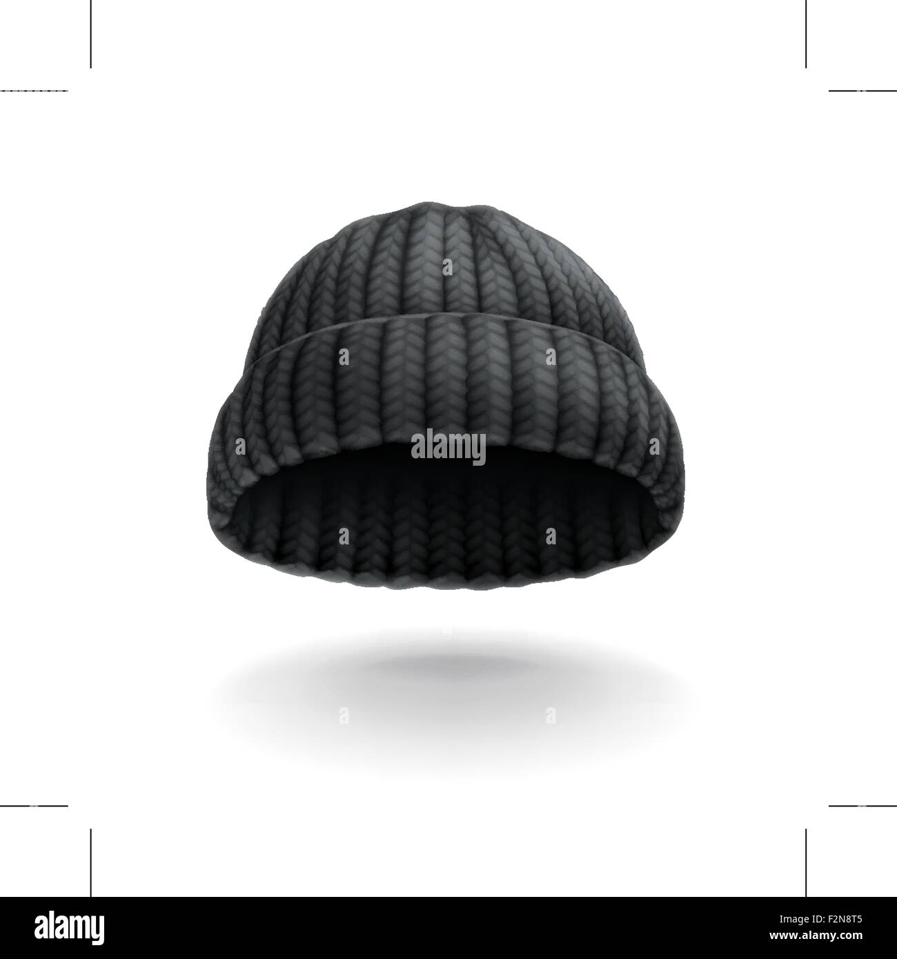 Mütze, schwarze Kappe Vektor icon Stock Vektor
