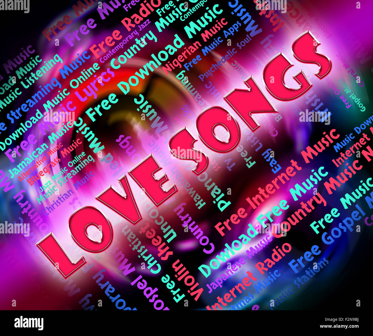 Love Songs vertreten, Tonspuren und Hingabe Stockfoto