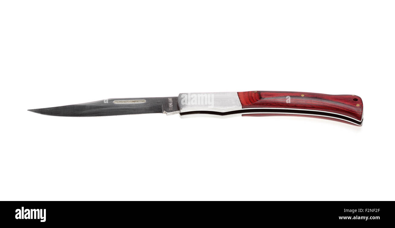 Verschluss-Messer. Isoliert auf weißem Hintergrund. Stockfoto