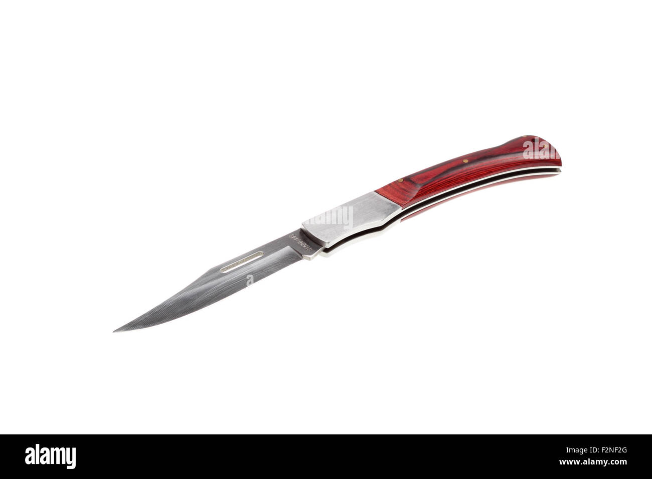 Verschluss-Messer. Isoliert auf weißem Hintergrund. Stockfoto