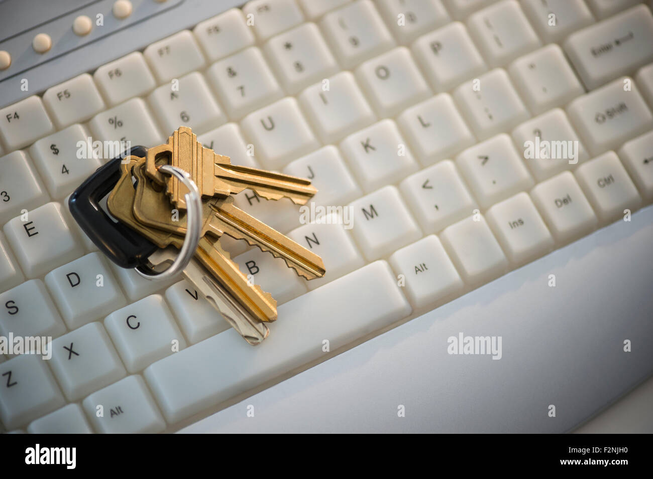 Nahaufnahme von Tasten auf der Computertastatur Stockfoto