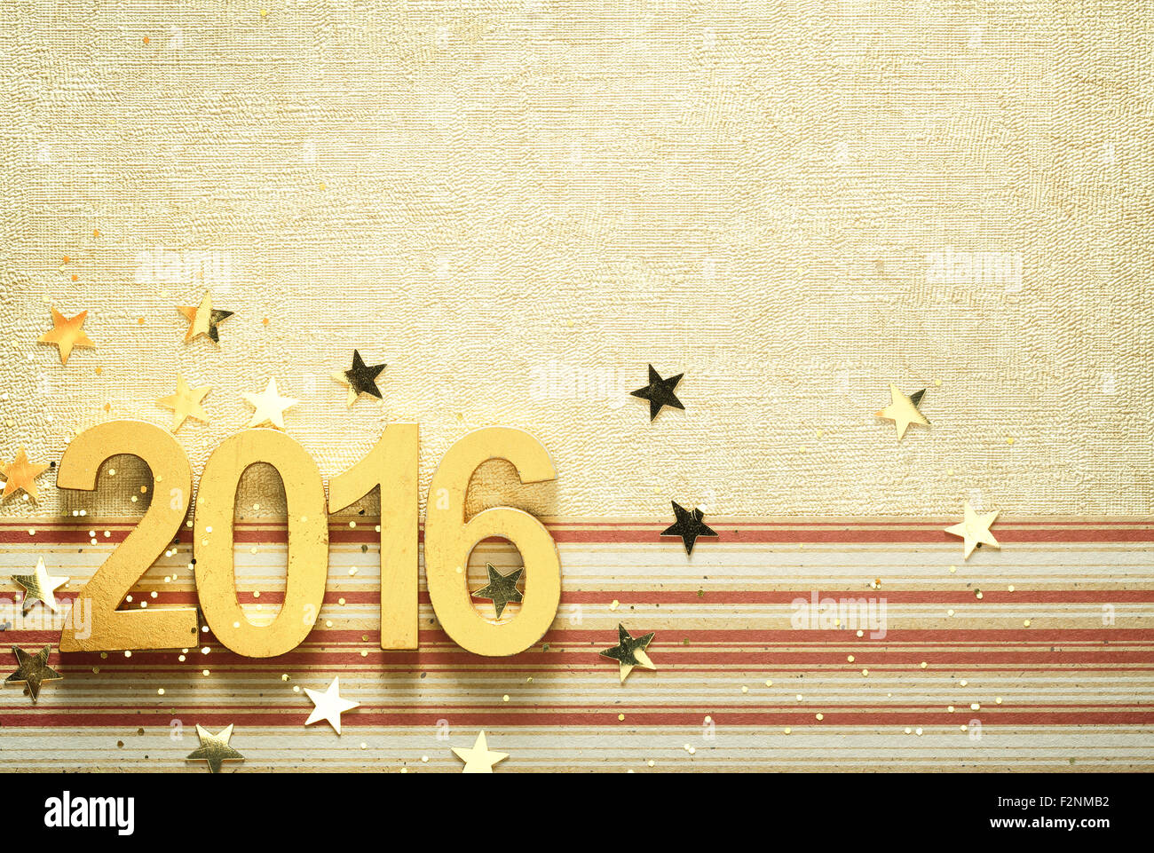 Happy 2016 Neujahr mit Konfetti Stockfoto