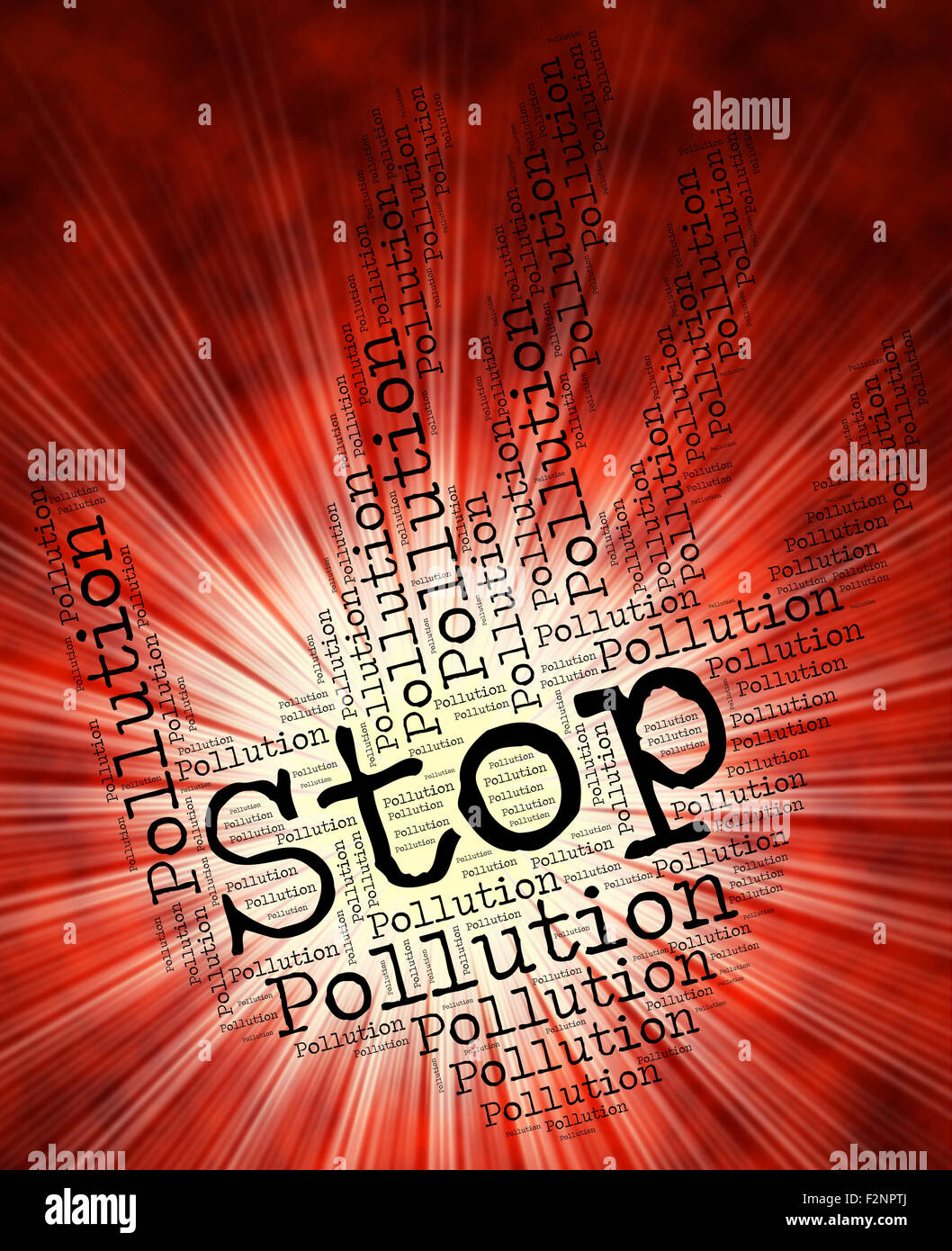 Verschmutzung mit Luft Verschmutzung und Verunreinigung zu stoppen Stockfoto