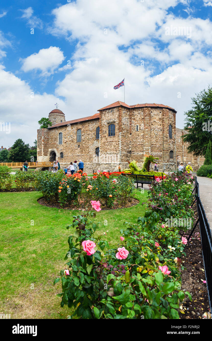 Die Vorderseite des Colchester Castle, Colchester, Essex, England, UK Stockfoto