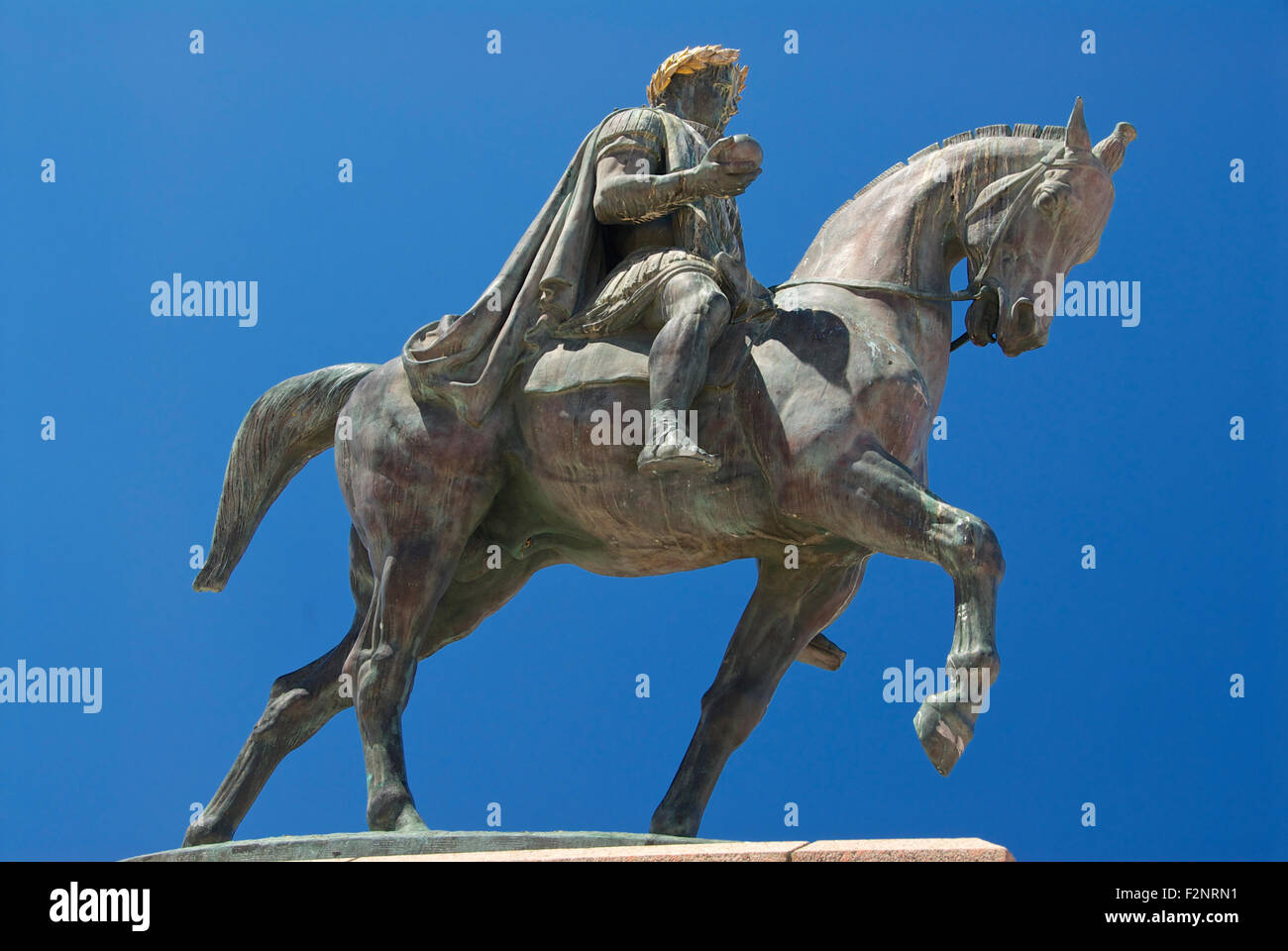 Ajaccio Napoleon auf Pferd statue Stockfoto