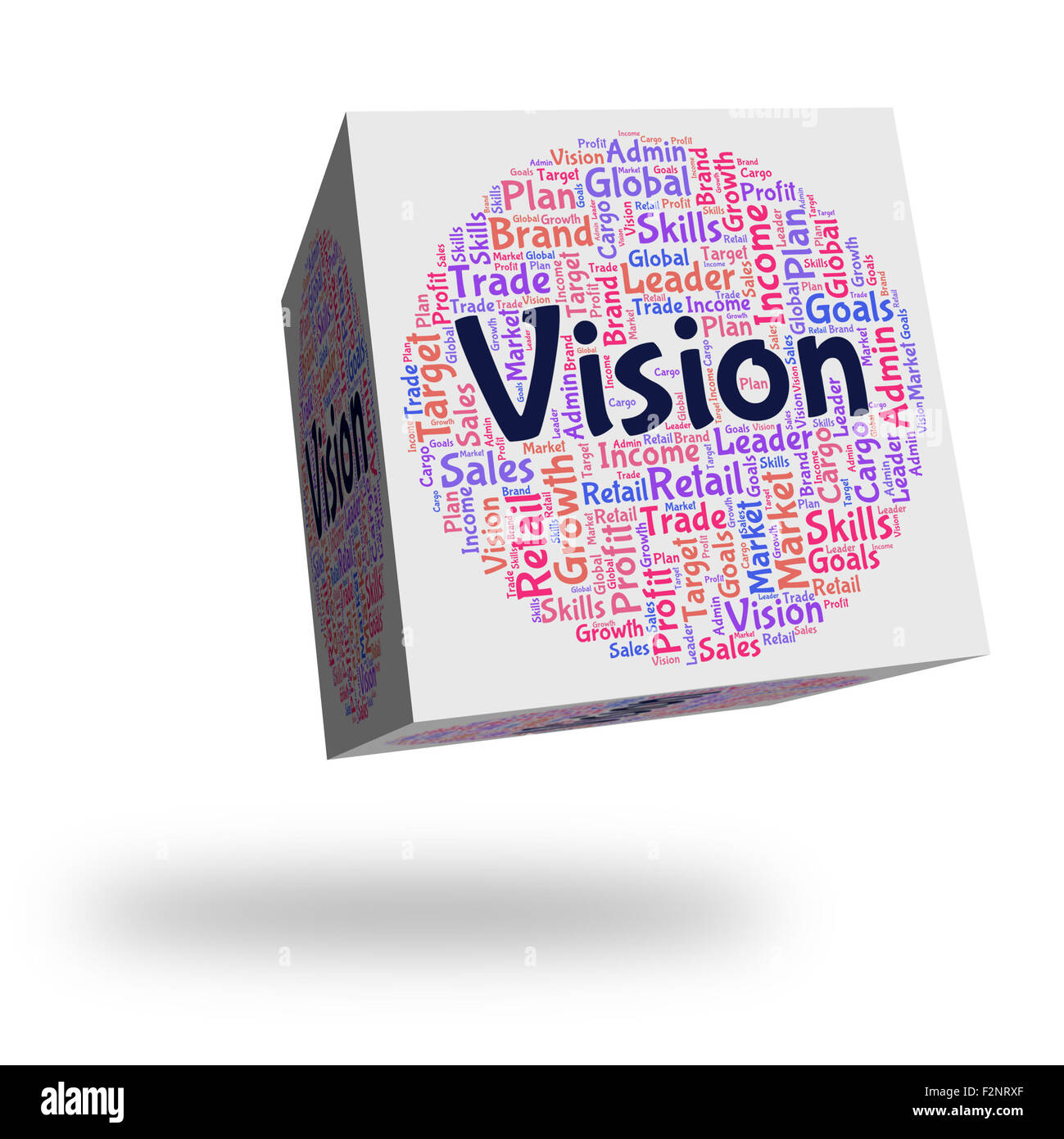 Vision-Wort Angabe Ziel Visionen und Vorhersage Stockfoto