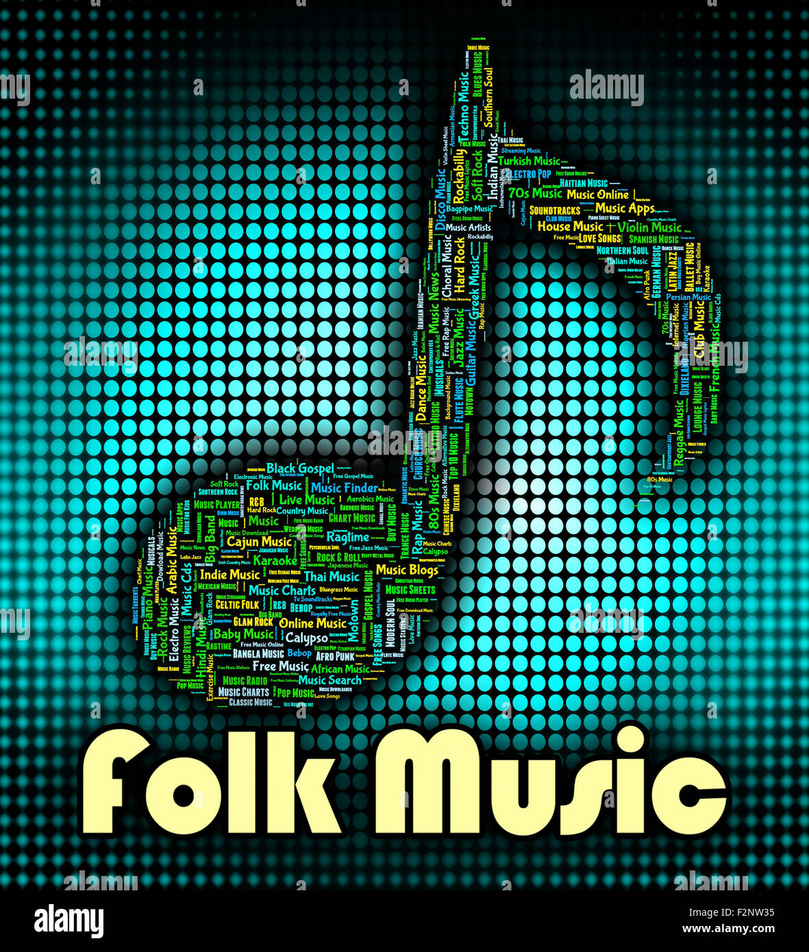 Angabe Tonspur und regionale Volksmusik Stockfoto