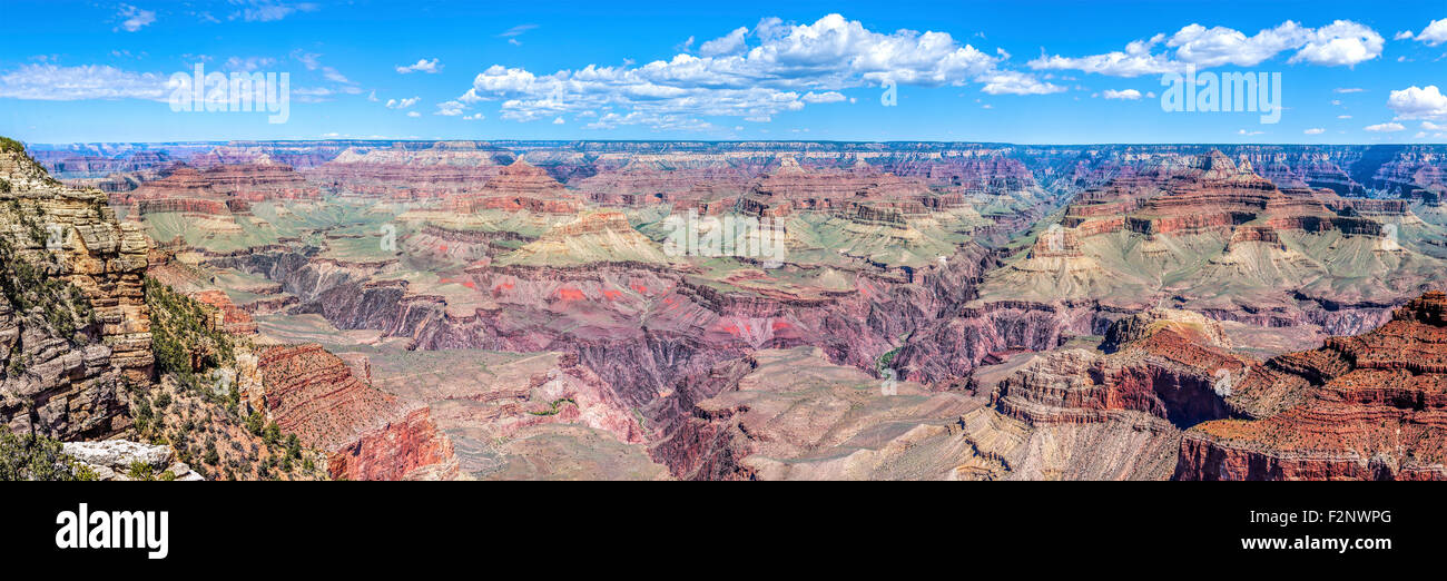 Panoramaaufnahme des Grand-Canyon-Nationalpark, South Rim, Arizona in den USA. Stockfoto
