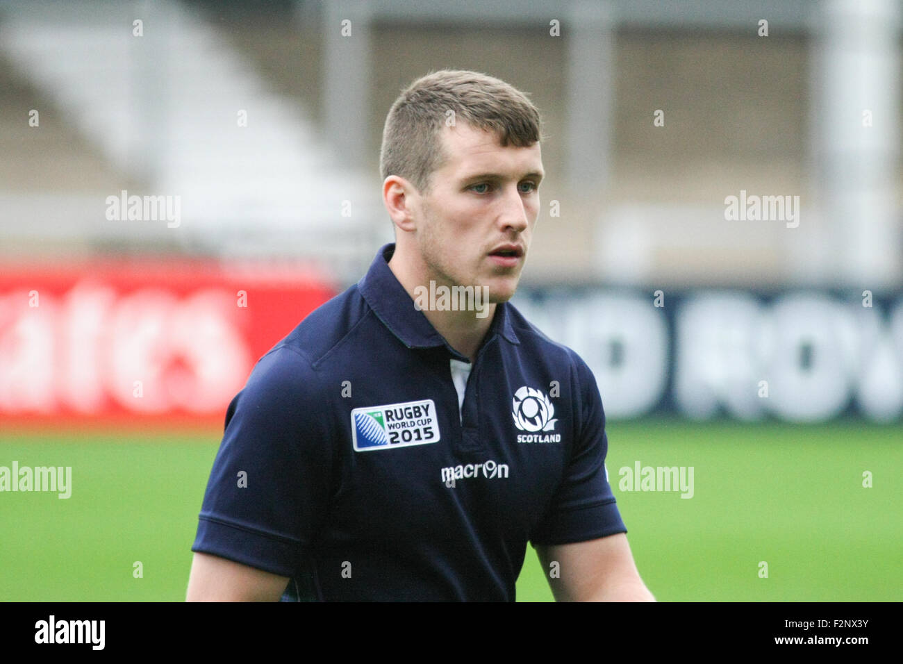 Scottish Rugby World Cup Spieler während des Trainings auf Gloucester UK 2015 Stockfoto