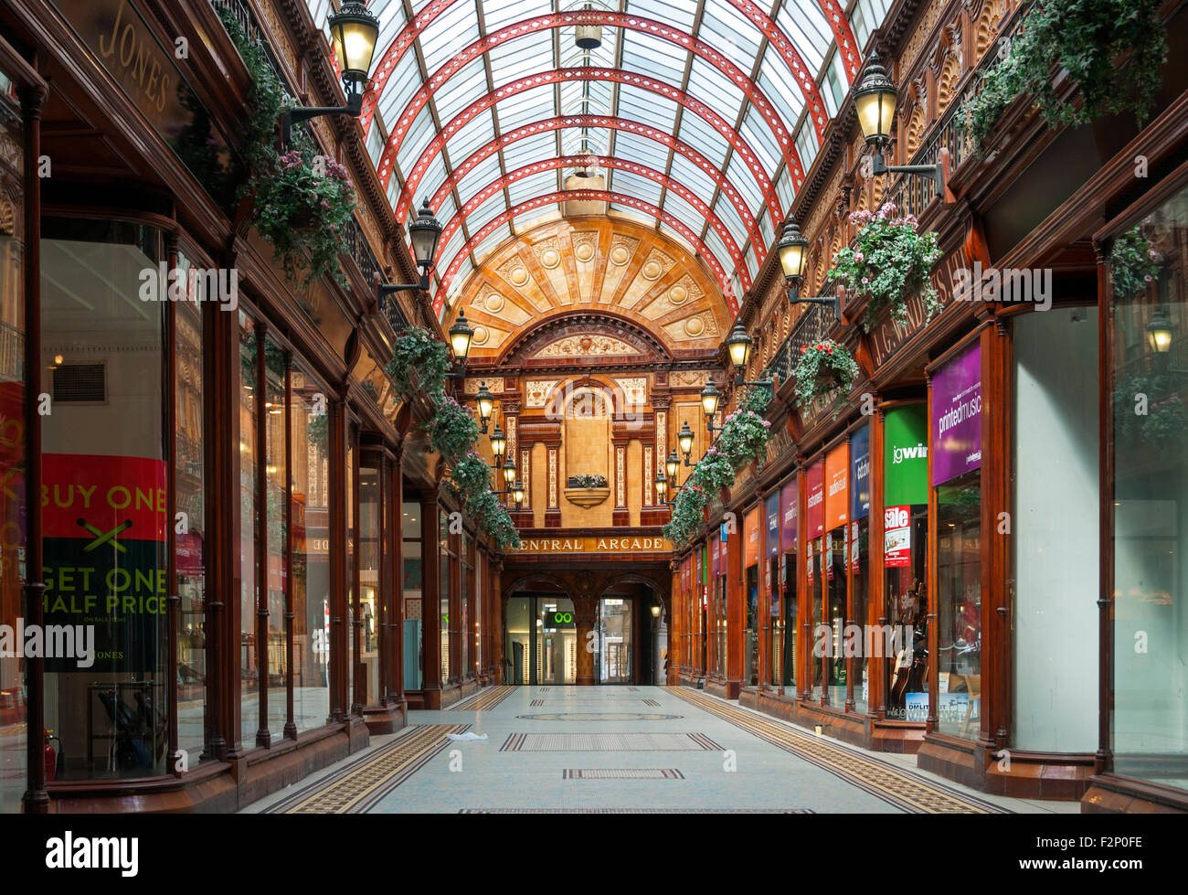 Zentralen Arcade einen Edwardian (1906) einkaufen arcade in Newcastle Upon Tyne, Tyne and Wear, England, UK Stockfoto