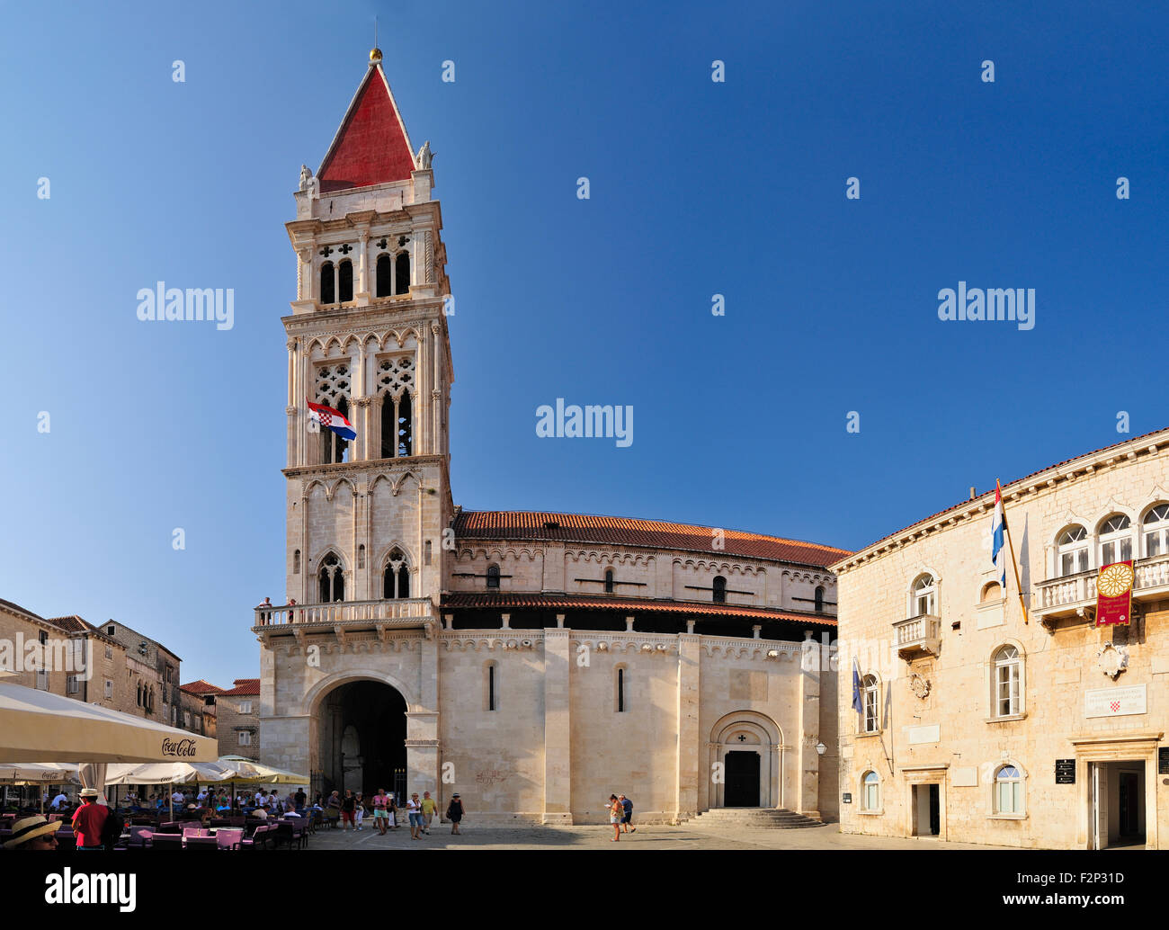 Kroatien, Trogir, Kathedrale St. Laurentius, Turm Stockfoto