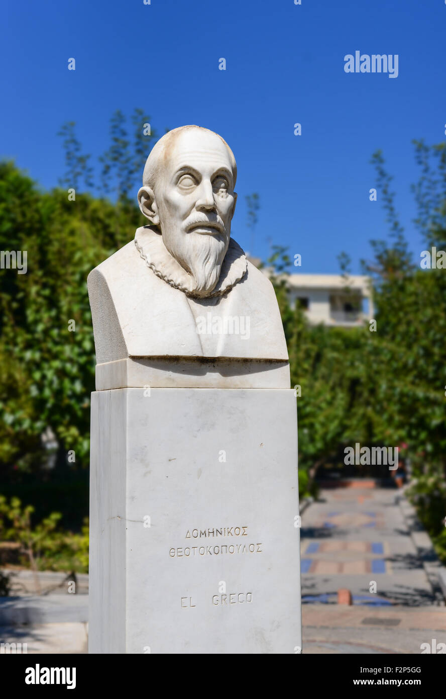 El Greco-Statue. Heraklion. Kreta. Griechenland. Stockfoto