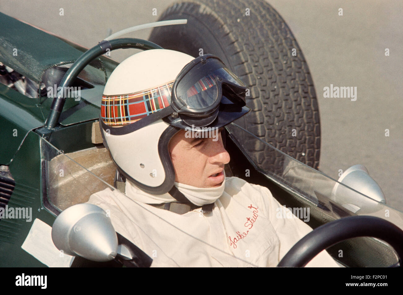 Jackie Stewart in seinem BRM P261 1960er Jahre Stockfoto