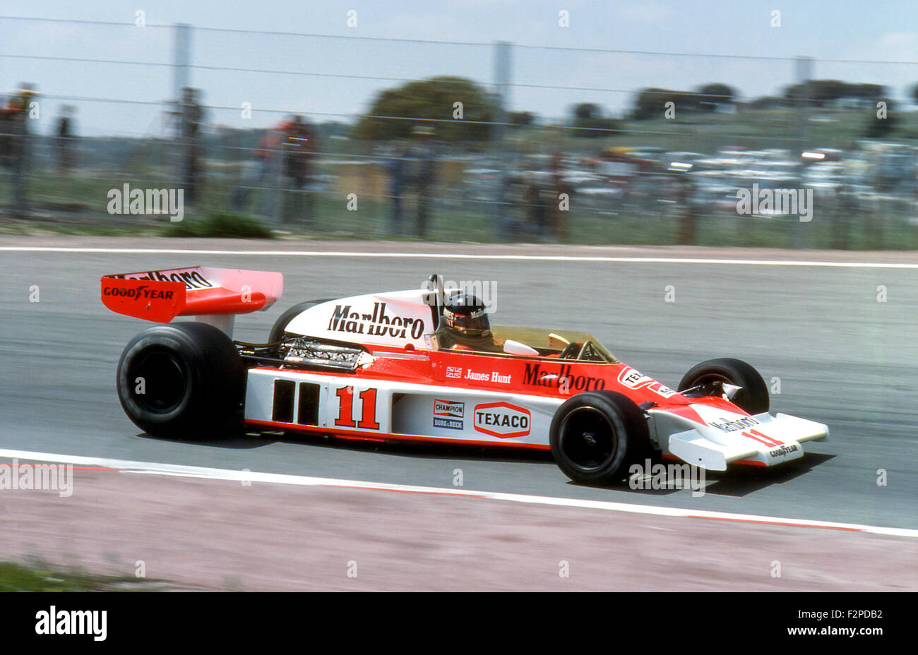 James Hunt in einem McLaren M23 beim spanischen GP am Circuito del Jarama 1976 Stockfoto