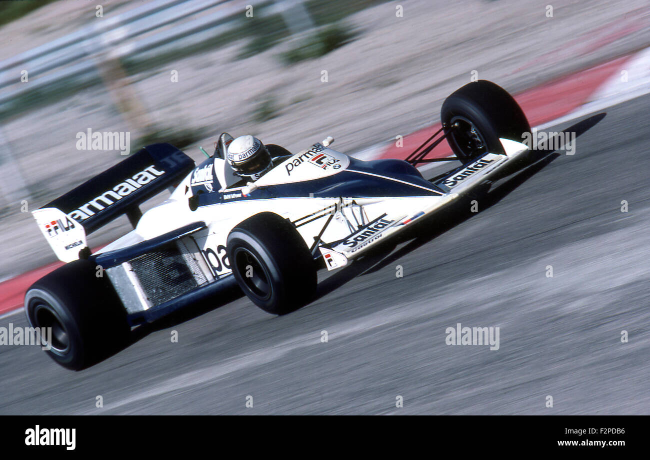 Riccardo Patrese in einem Brabham-BMW BT52, Gewinner des französischen GP in Paul Ricard Circuit 1983 Stockfoto