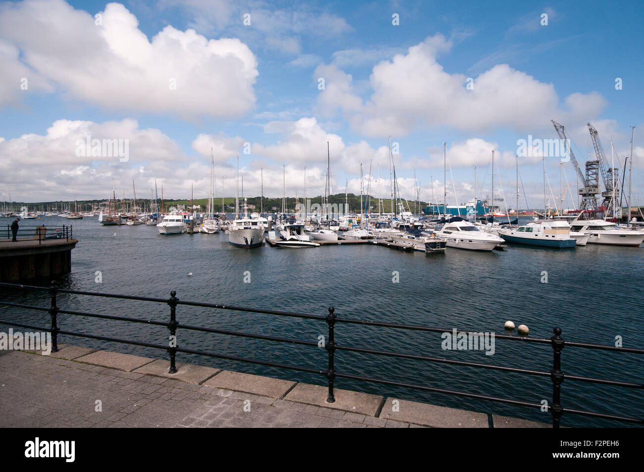 Hafen von Falmouth aus Discovery Quay Falmouth Cornwall England UK Stockfoto