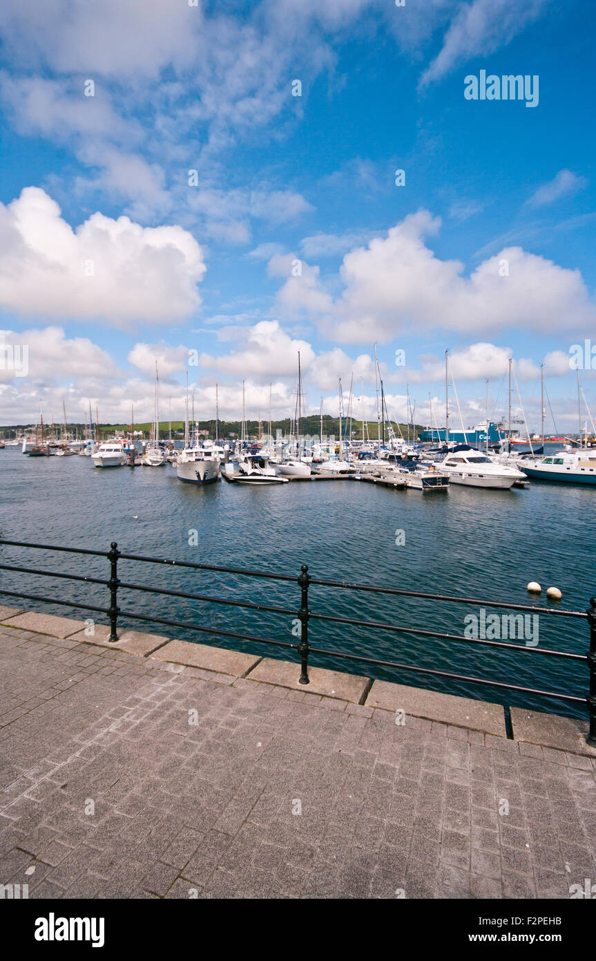 Hafen von Falmouth aus Discovery Quay Falmouth Cornwall England UK Stockfoto