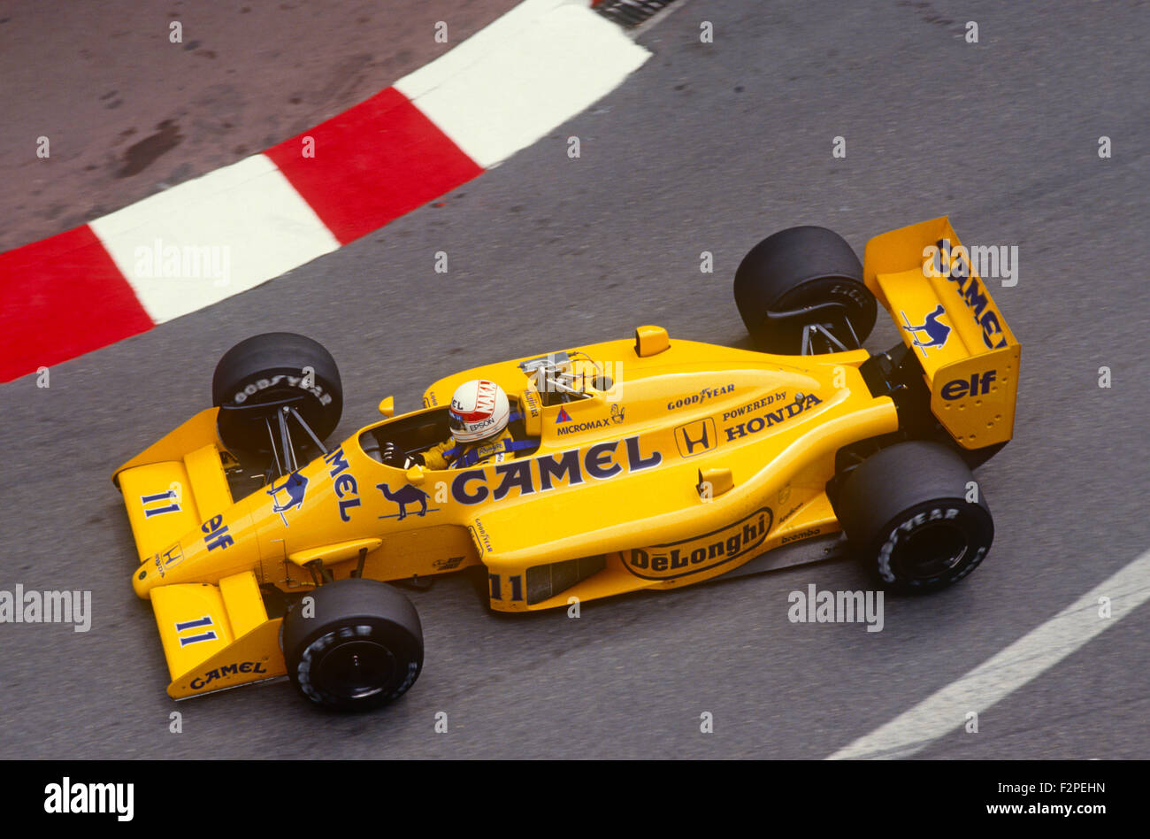 Satoru Nakajima in seinem Lotus Honda, Monaco GP in Monte Carlo 1987 Stockfoto