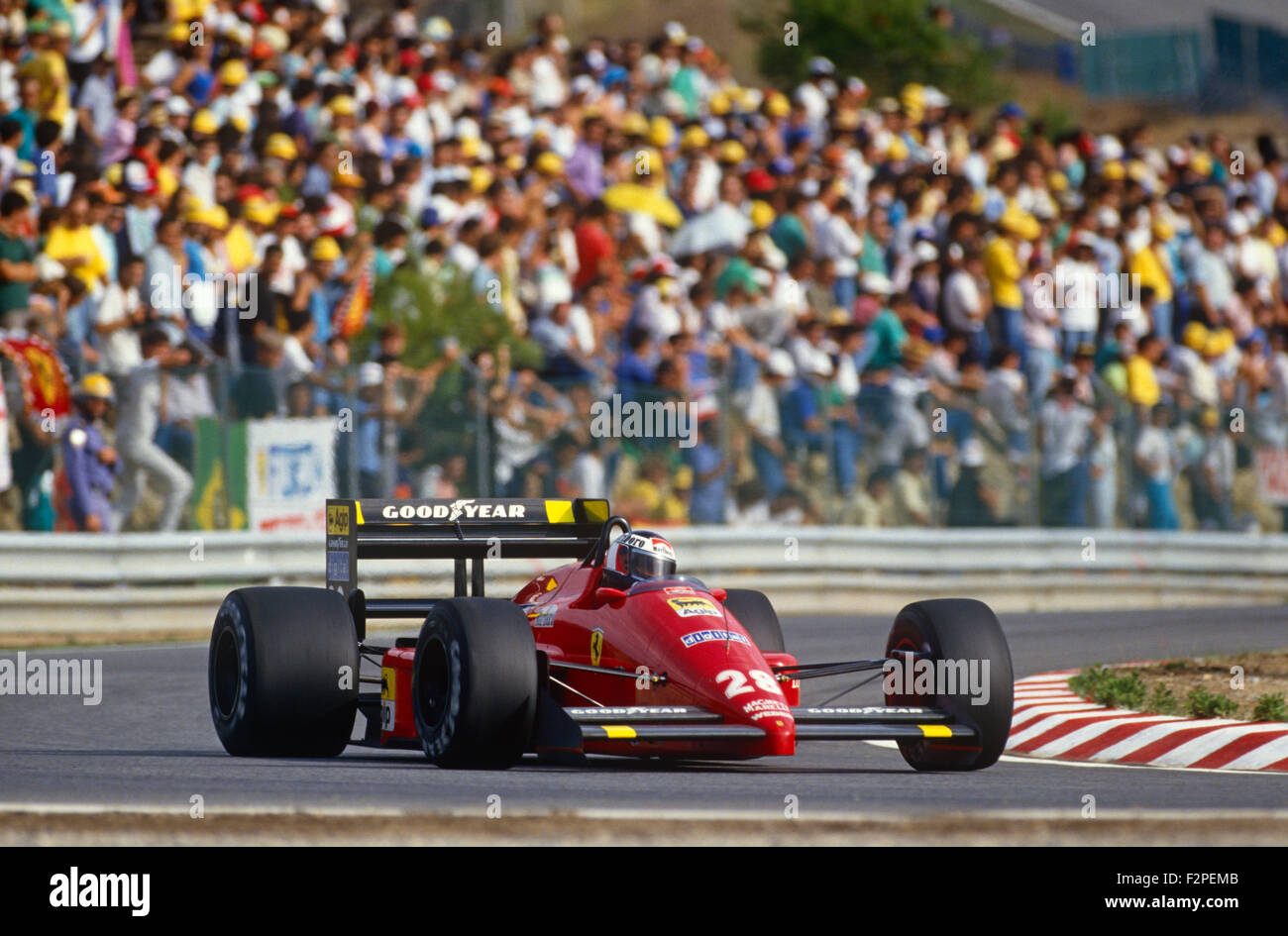 Gerhard Berger in seinem Ferrari auf den GP von Australien in Adelaide 1987 Stockfoto