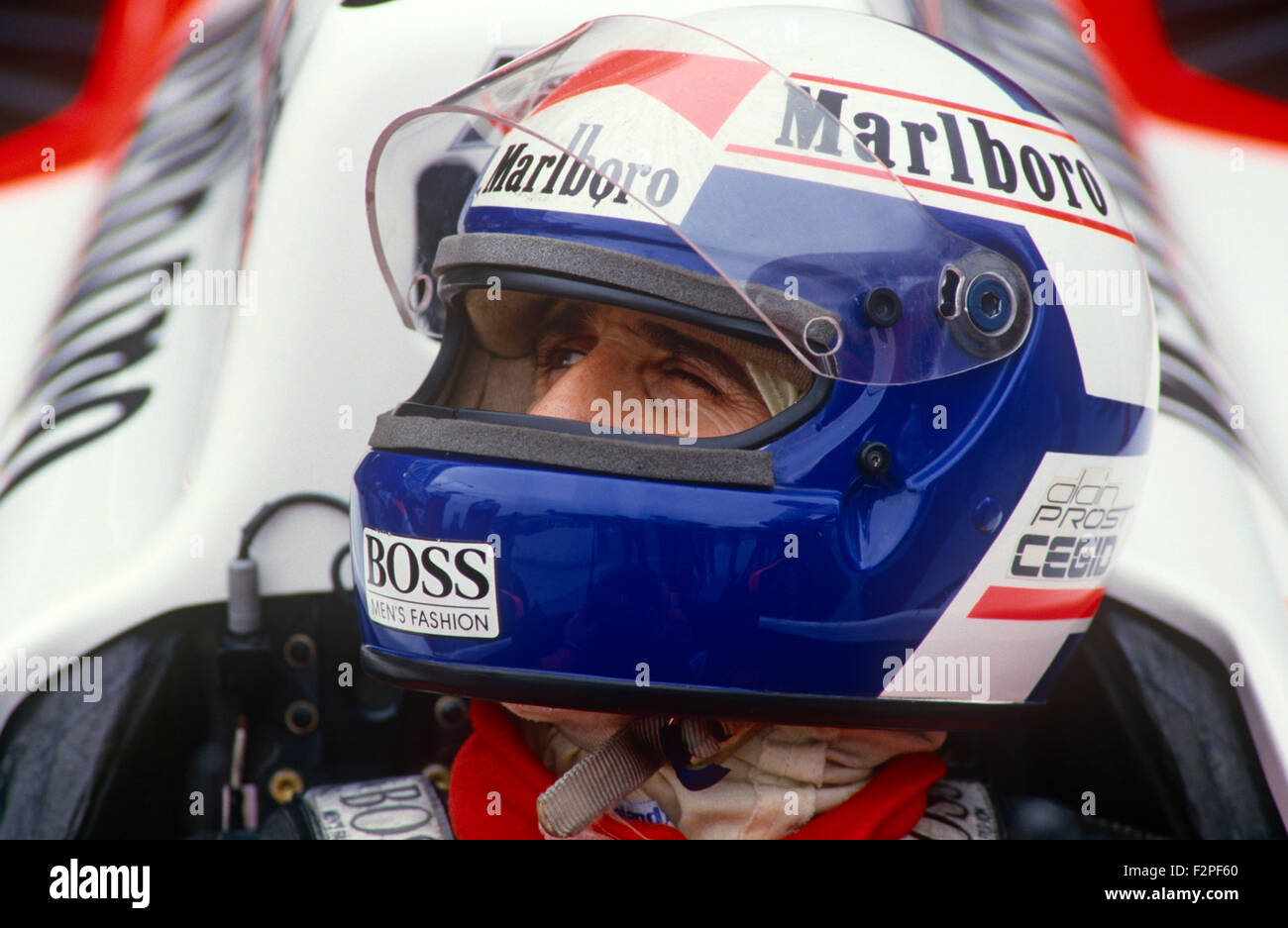 Alain Prost Formel1 Rennfahrer 1987 Stockfoto