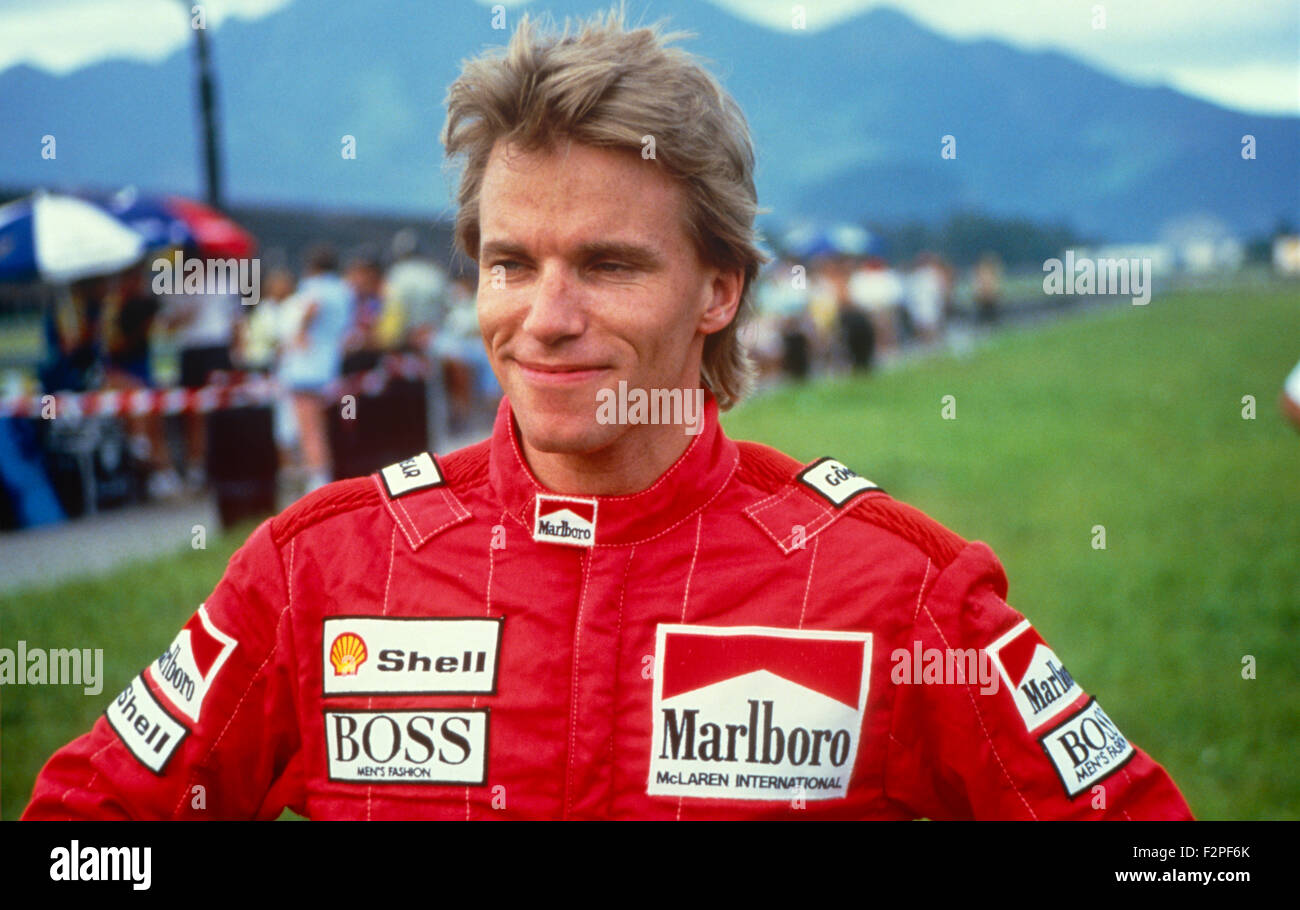 Stefan Johansson Formel1 Rennfahrer 1987 Stockfoto