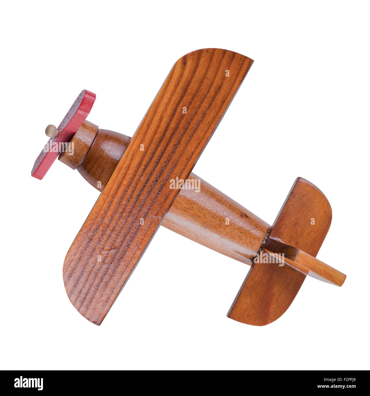 Aus Holz Flugzeug Modell Draufsicht mit Beschneidungspfad enthalten Stockfoto