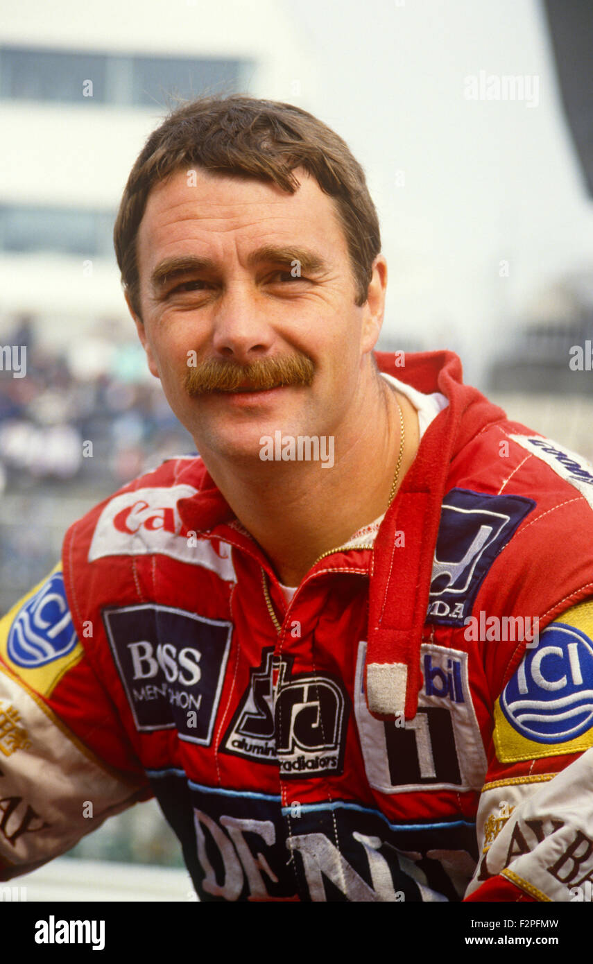 Nigel Mansell Williams-Honda Formel 1-Fahrer 1987 Stockfoto