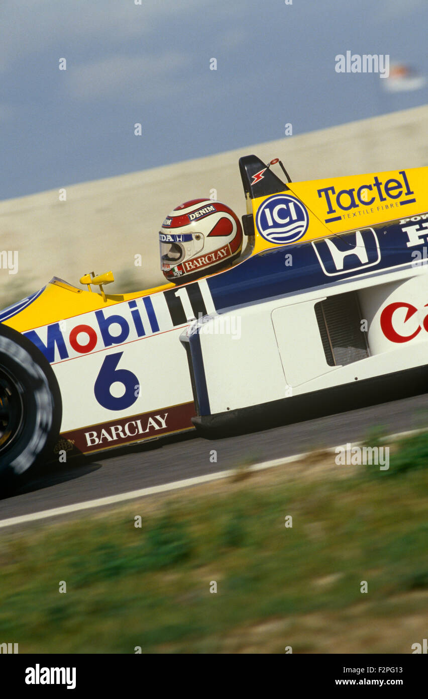 Nelson Piquet in seinem WilliamsHonda 1987 Stockfotografie Alamy