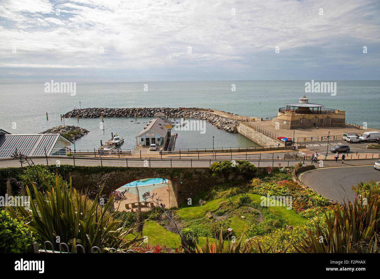 Ein Blick von der Klippe in Ventnor, Isle Of Wight, Hampshire, UK Stockfoto