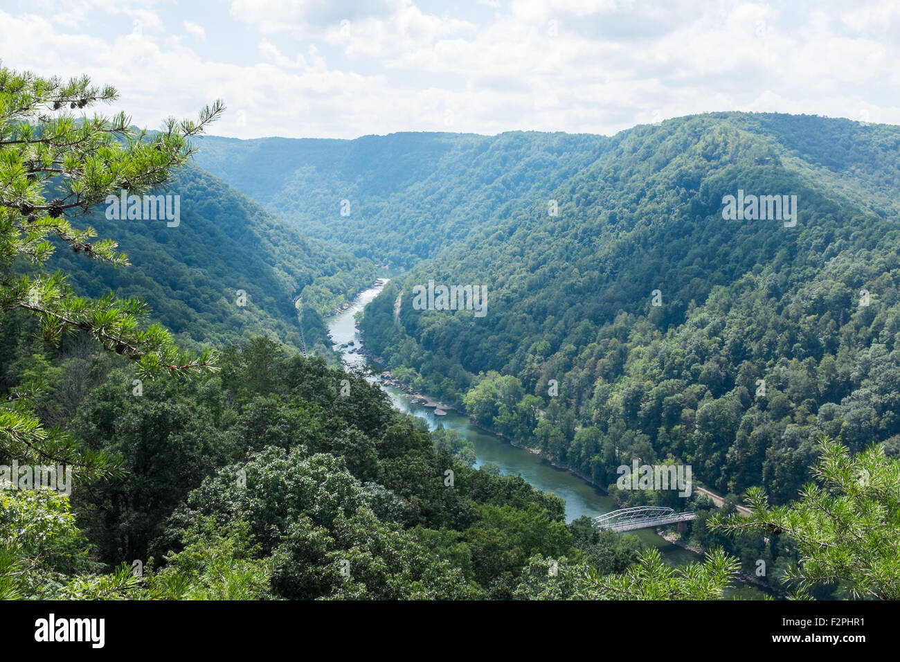 New River Gorge angesehen vom Canyon Rim Visitor Centre in der Nähe von Feyetteville in West Virginia Stockfoto