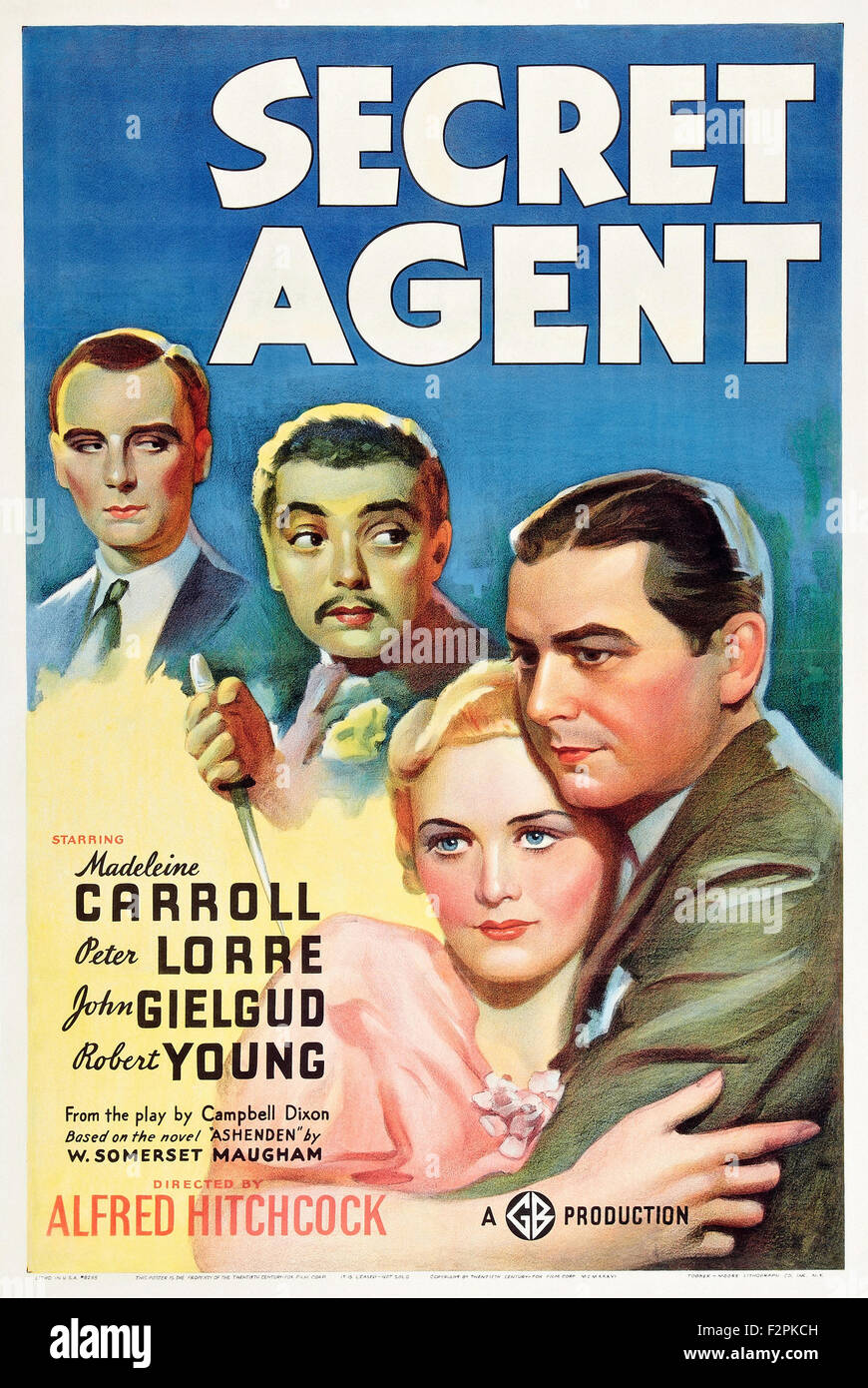 Geheimagent (1936) - Film-Poster Stockfoto