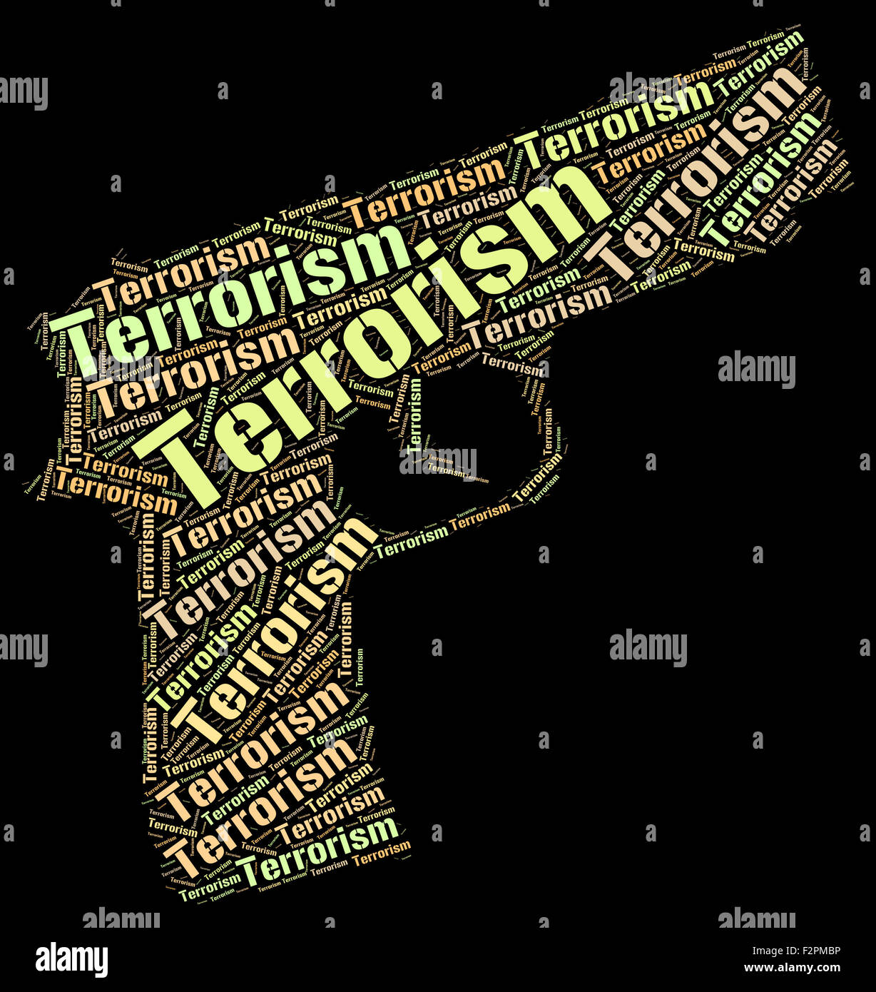 Terrorismus-Wort Angabe Freiheitskämpfer und Terrorist Stockfoto