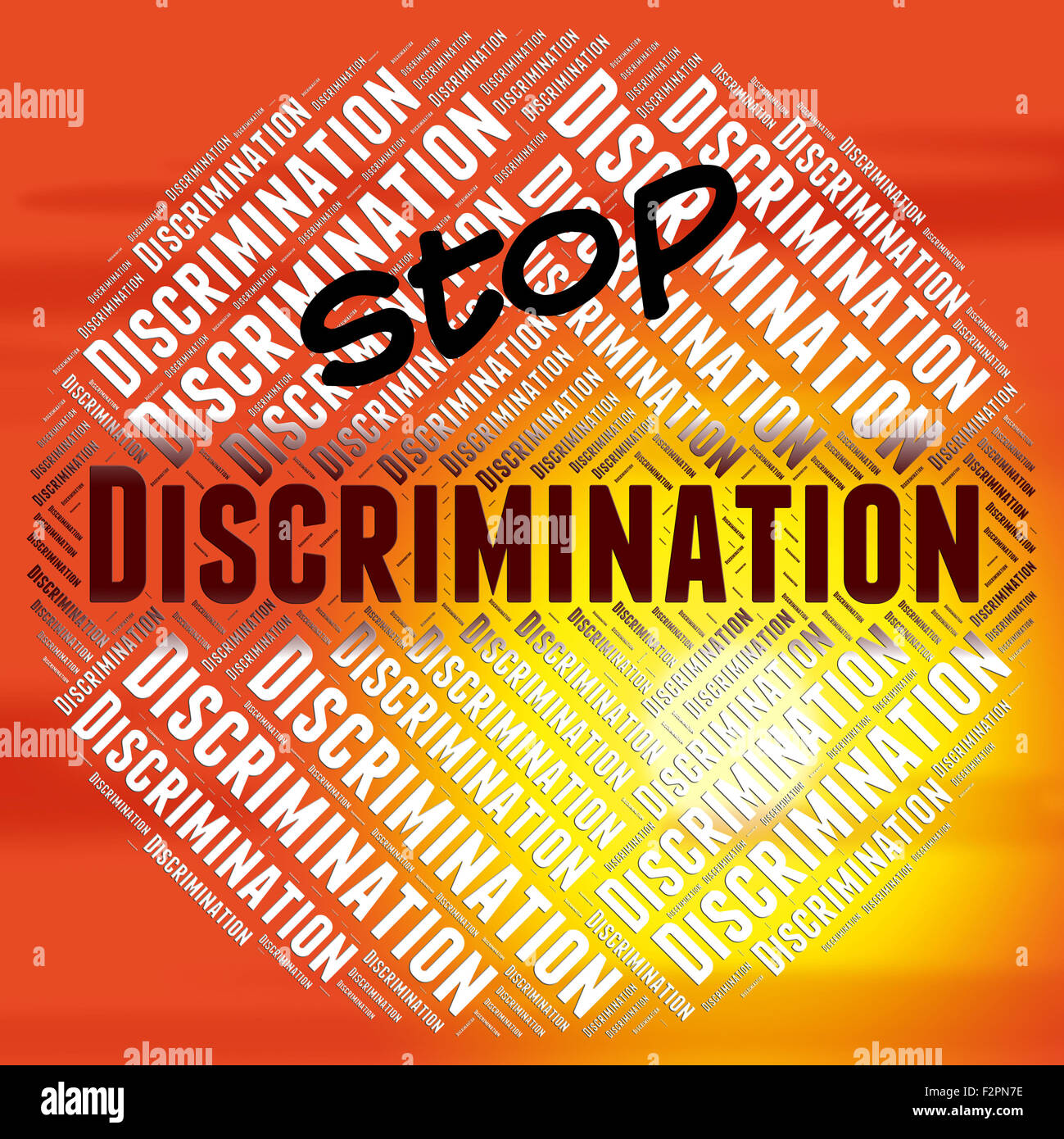 Stop Diskriminierung zeigt Engstirnigkeit und stoppen Stockfoto