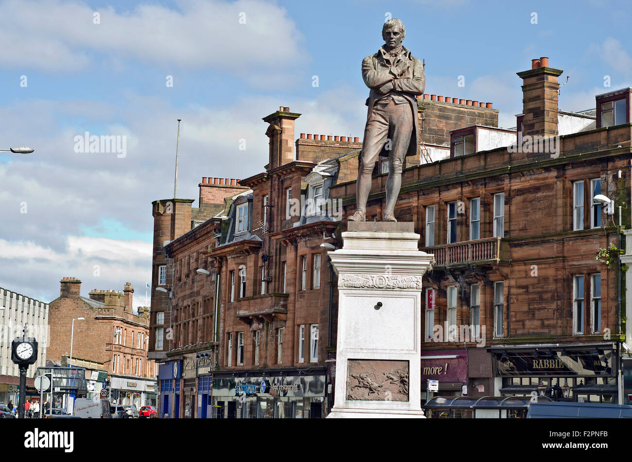 Robert Burns Statue, Ayr, Schottland Stockfoto