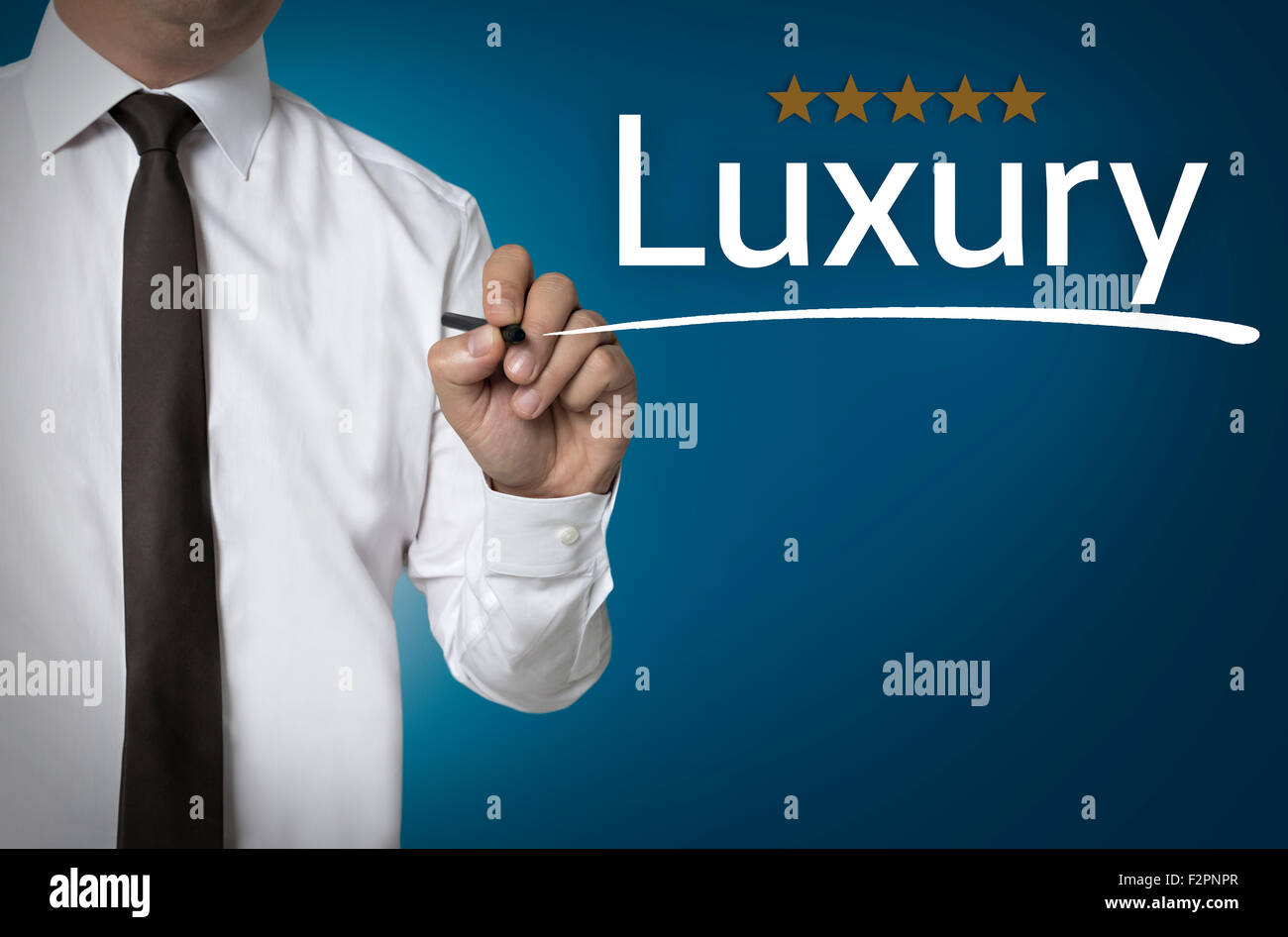 Luxus wird vom Geschäftsmann Hintergrund geschrieben. Stockfoto