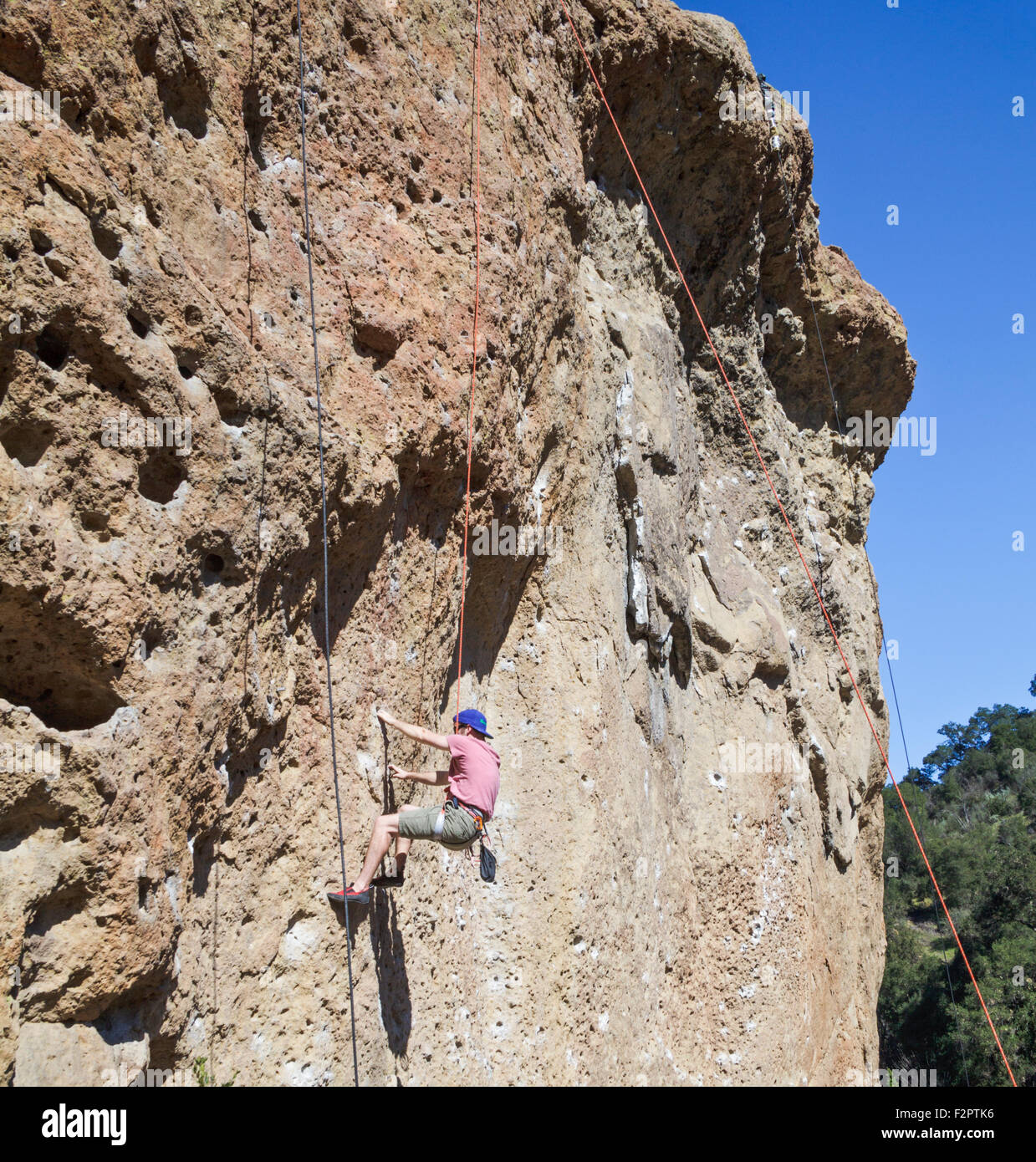 Kletterer im Malibu Creek State Park Stockfoto