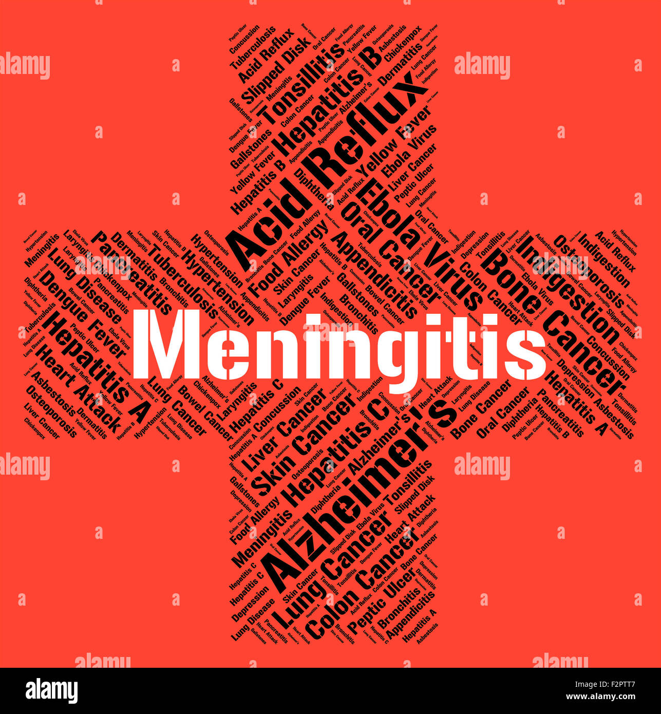 Meningitis Wort für Gesundheitsschäden und akuten Stockfoto