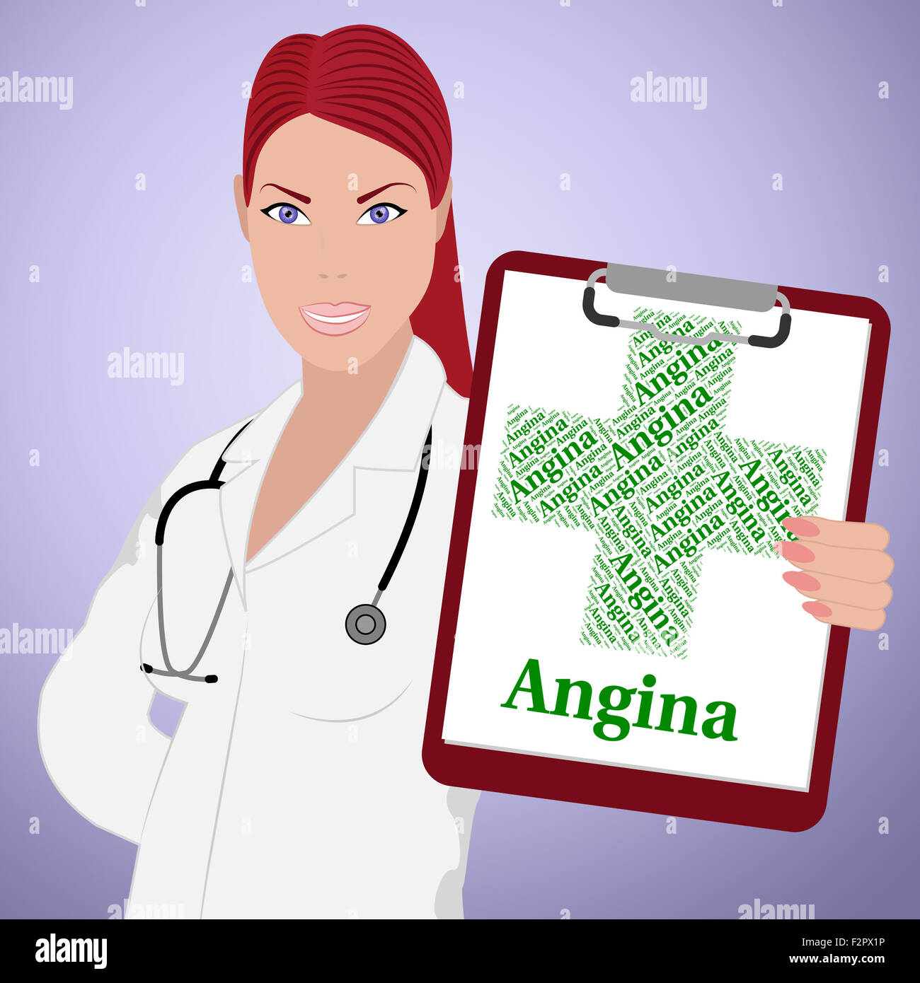 Angina pectoris Wort Vertretung kongenitale Herzkrankheit und Herzinsuffizienz Stockfoto