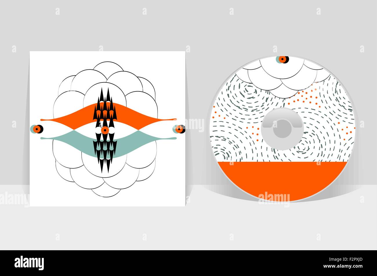 CD-Cover-Design-Vorlage. Abstrakte lineare Muster-Grafiken Stock Vektor