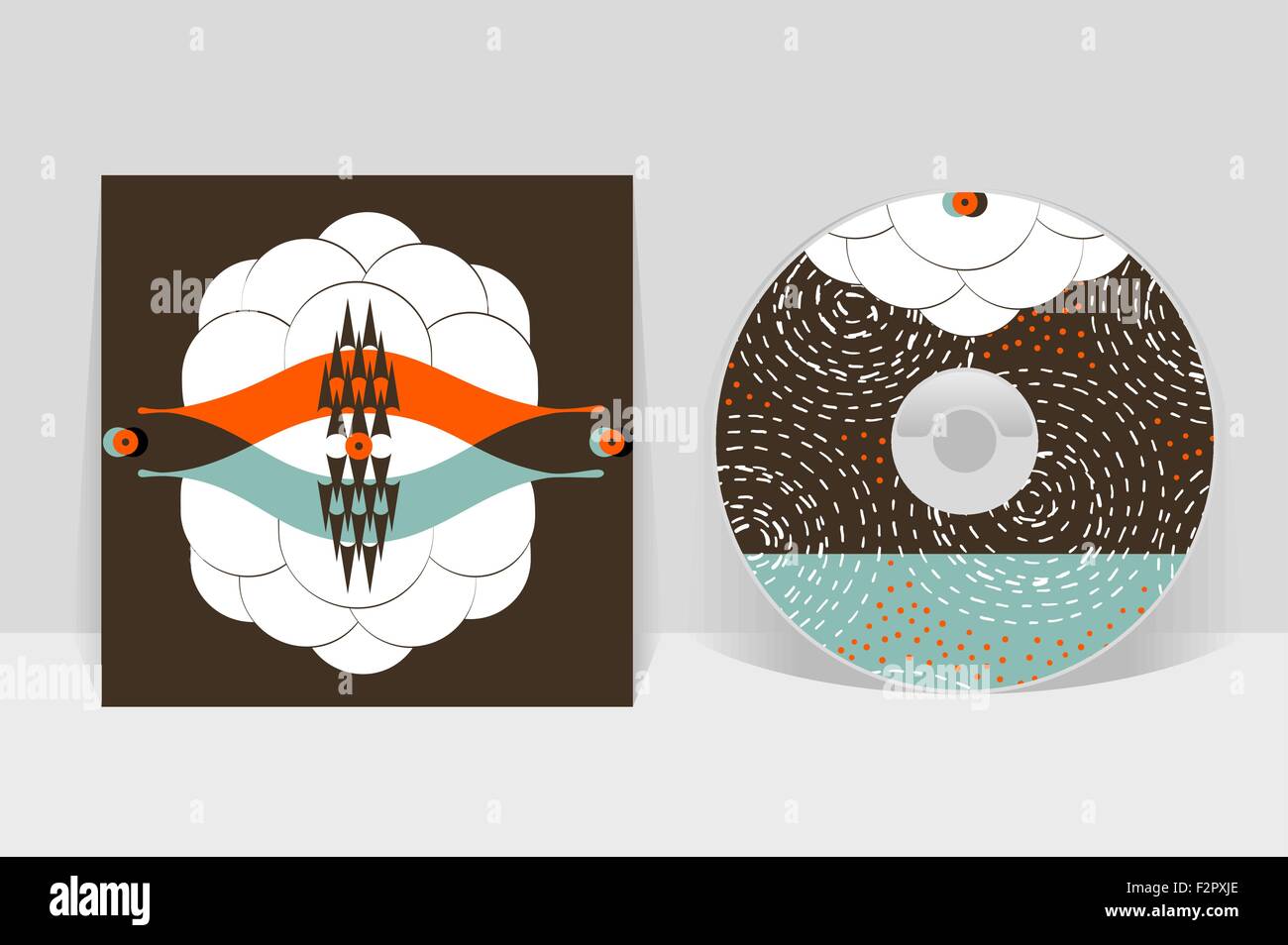 CD-Cover-Design-Vorlage. Abstrakte lineare Muster-Grafiken Stock Vektor