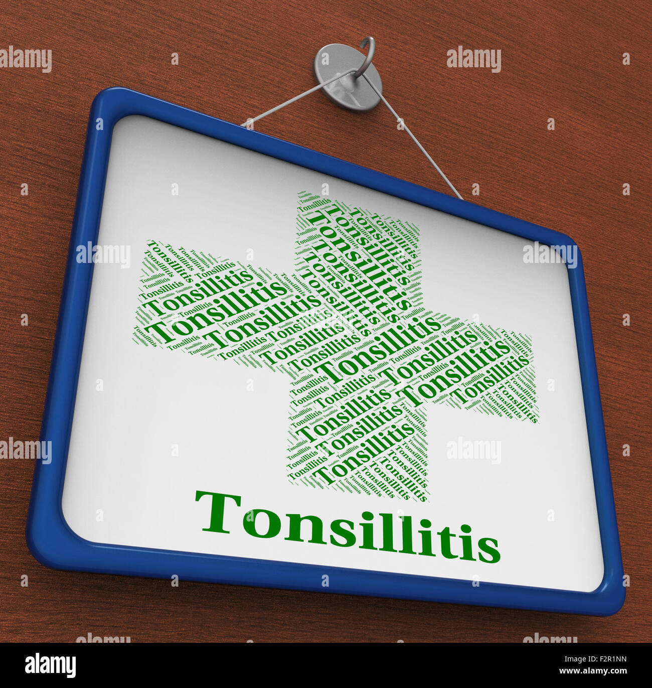 Mandelentzündung Wort Bedeutung Halsentzündung und Störungen Stockfoto