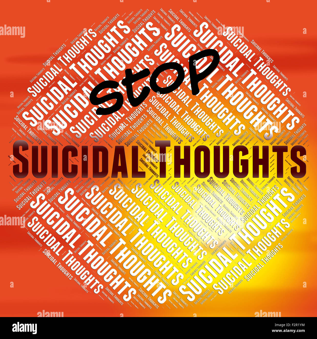 Selbstmordgedanken Angabe Selbstmord Krise und denken zu stoppen Stockfoto