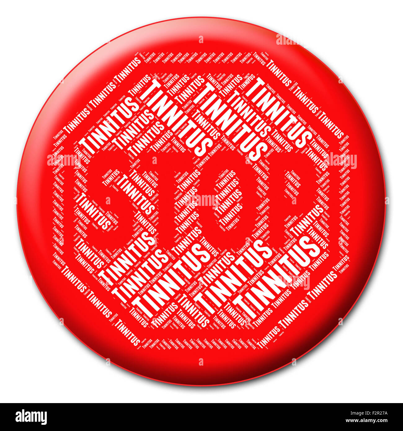 Stop Tinnitus zeigen gestoppt und weichen verhindern Stockfoto