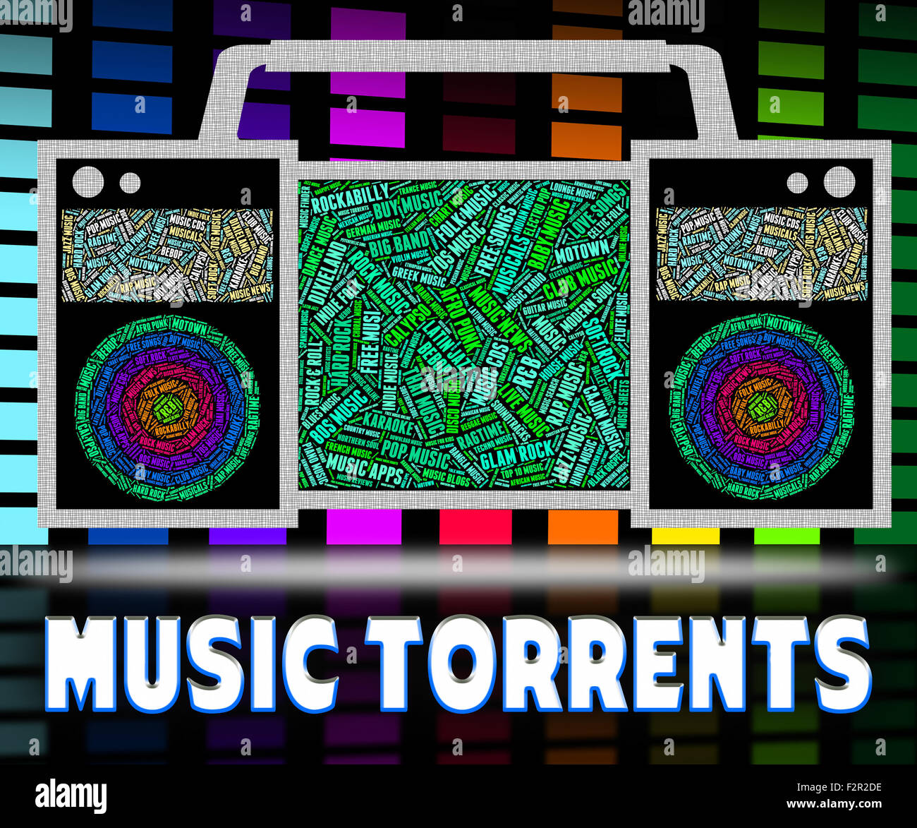 Musik Torrents mit File-Sharing und Internet Stockfoto